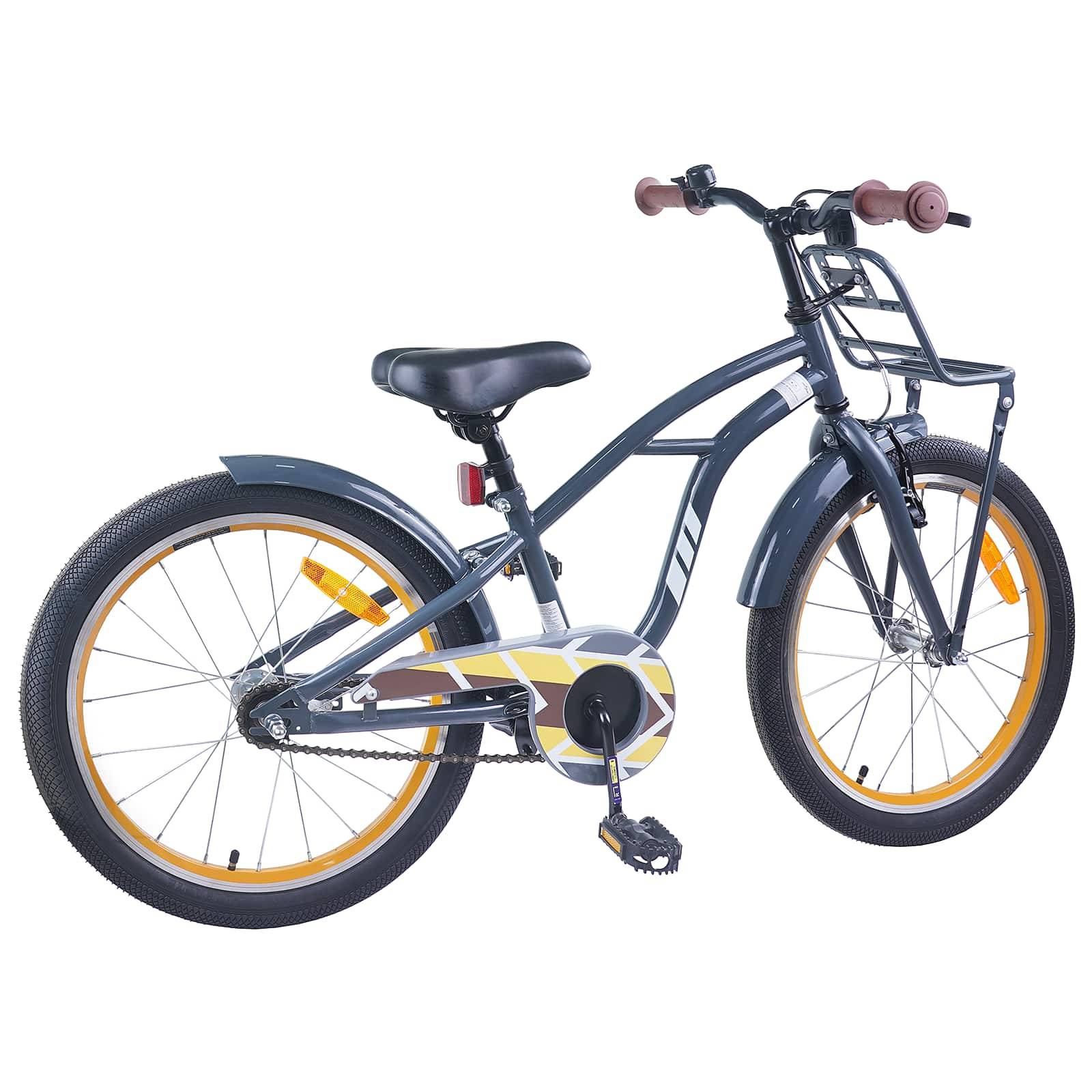 vidaXL Kinderfahrrad 18 Zoll für 5-7 Jahre alt Dunkelgrau