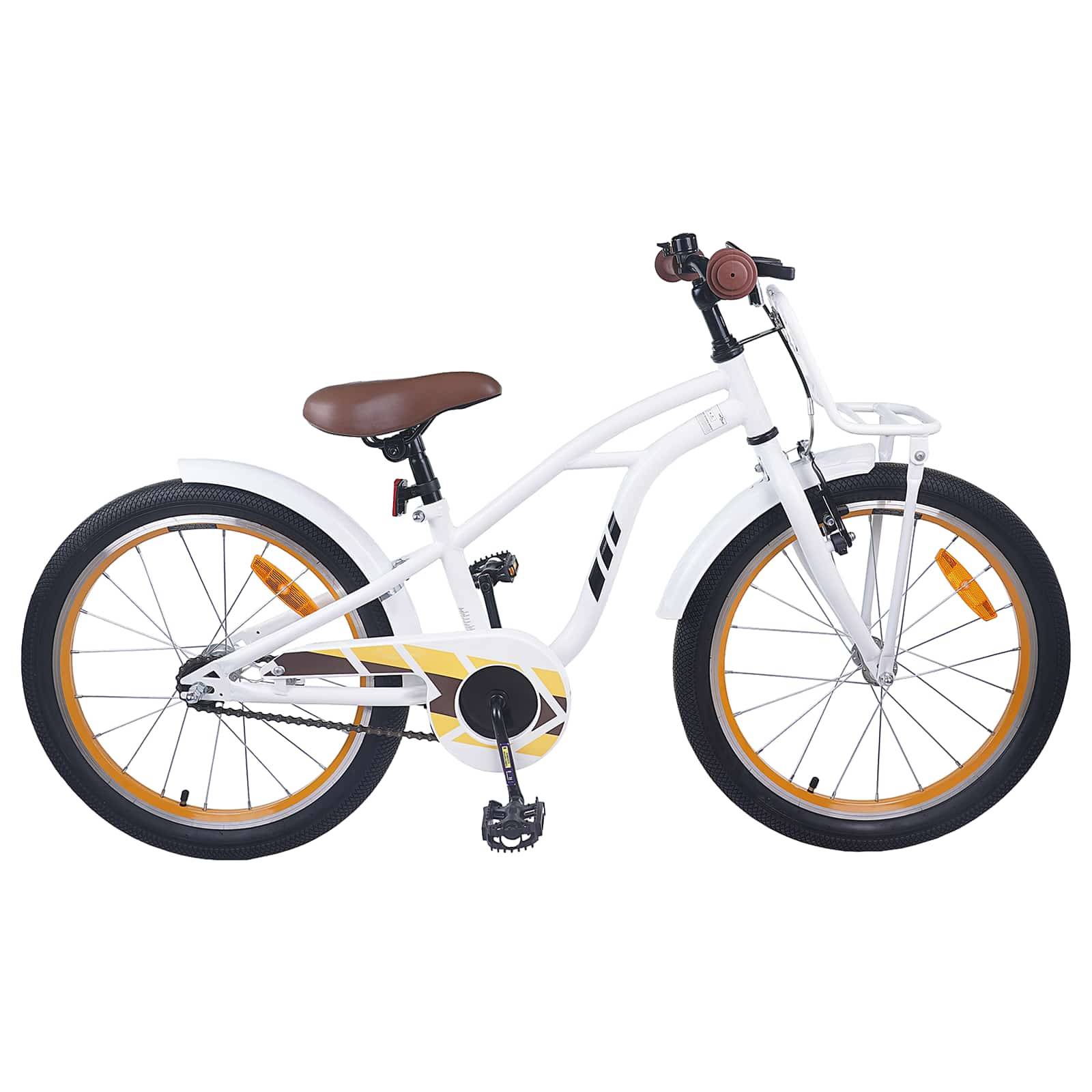 vidaXL Kinderfahrrad 18 Zoll für 5-7 Jahre alt Weiß