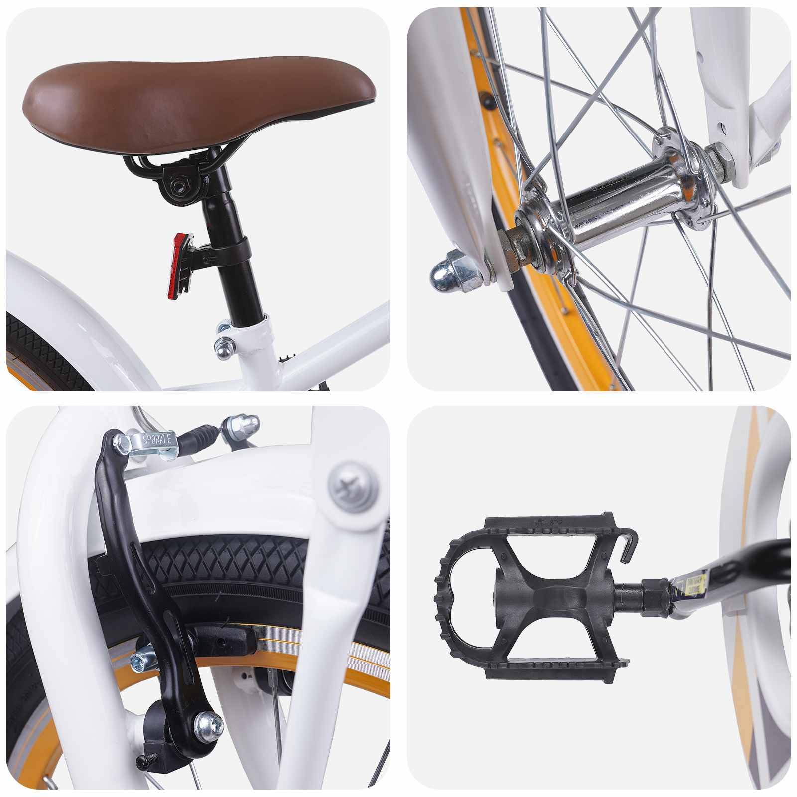 vidaXL Kinderfahrrad 18 Zoll für 5-7 Jahre alt Weiß