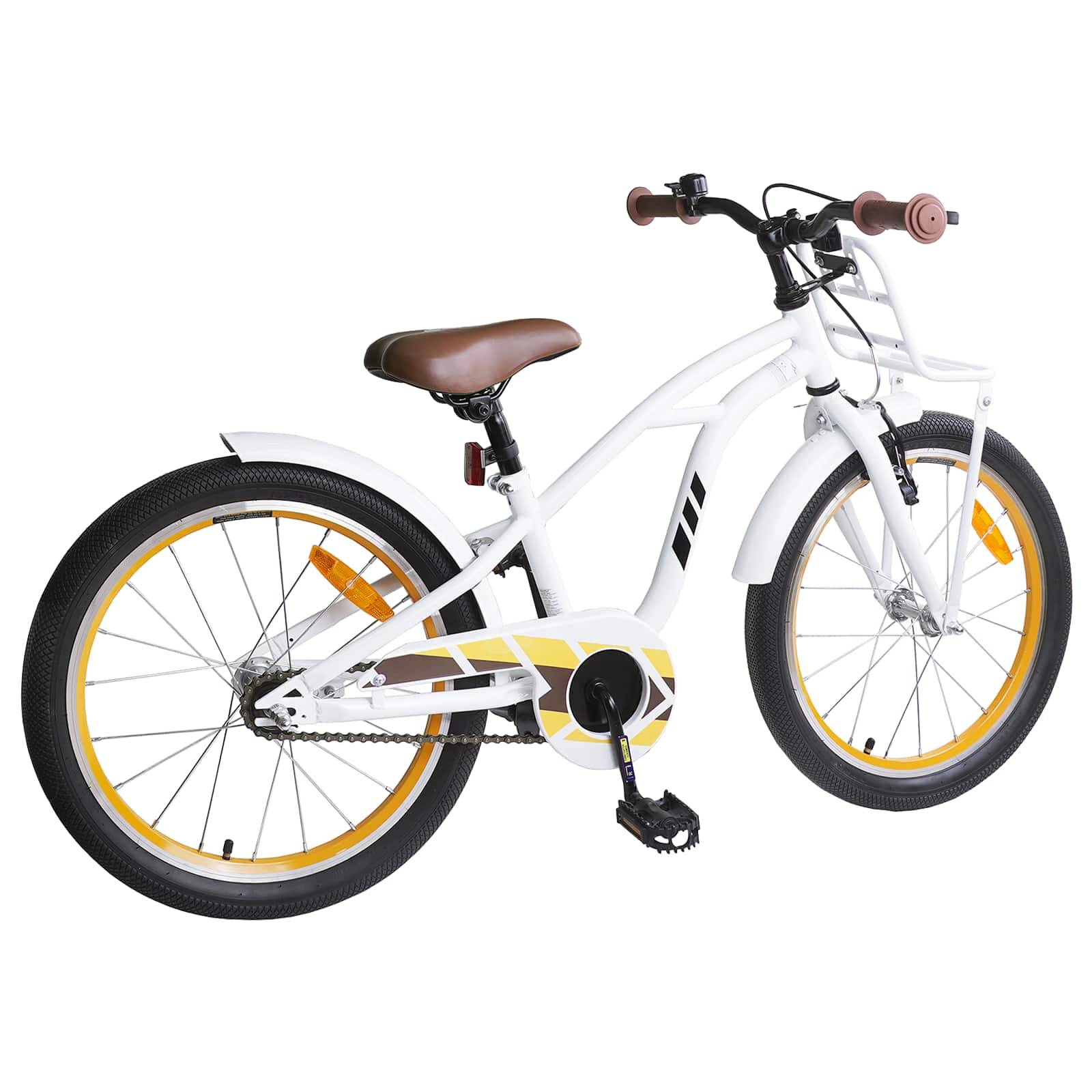 vidaXL Kinderfahrrad 22 Zoll für 7-12 Jahre alt Weiß