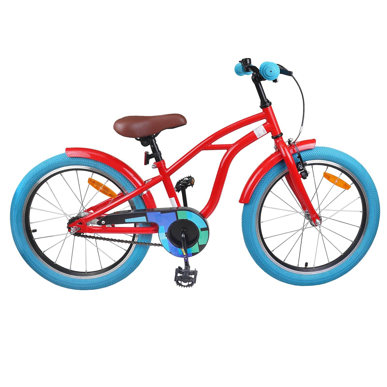 vidaXL Kinderfahrrad 18 Zoll für 5-7 Jahre alt Rot