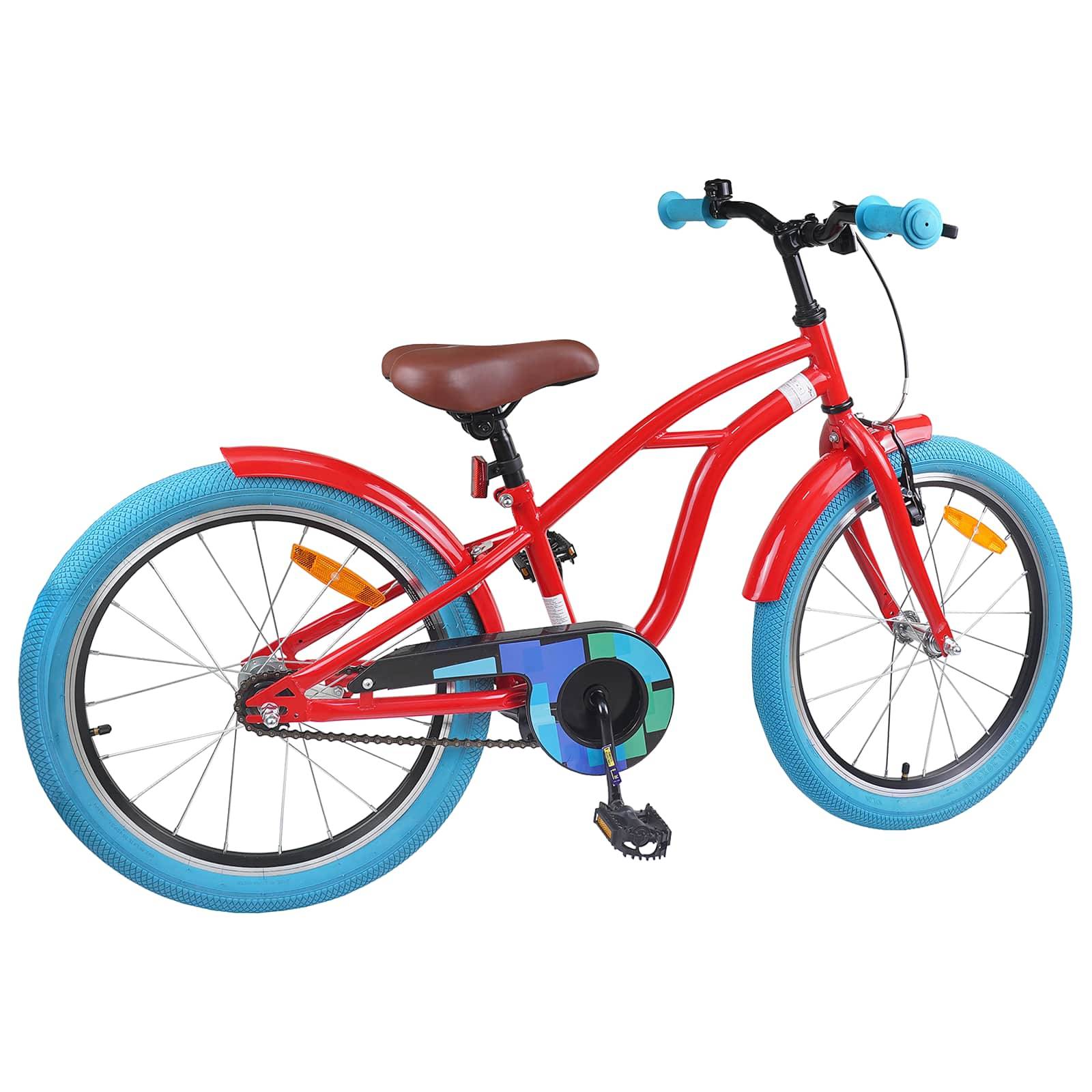 vidaXL Kinderfahrrad 18 Zoll für 5-7 Jahre alt Rot