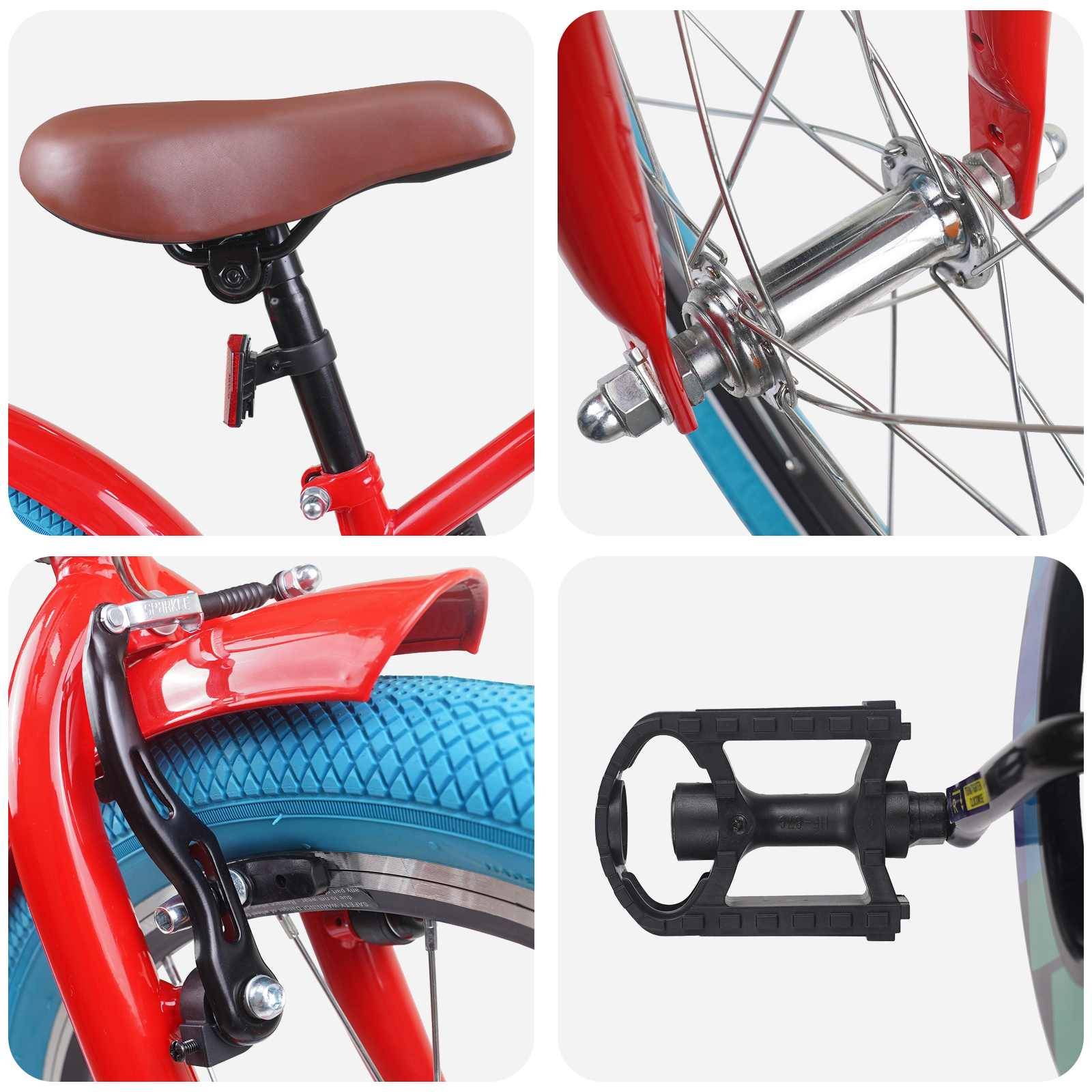 vidaXL Kinderfahrrad 18 Zoll für 5-7 Jahre alt Rot