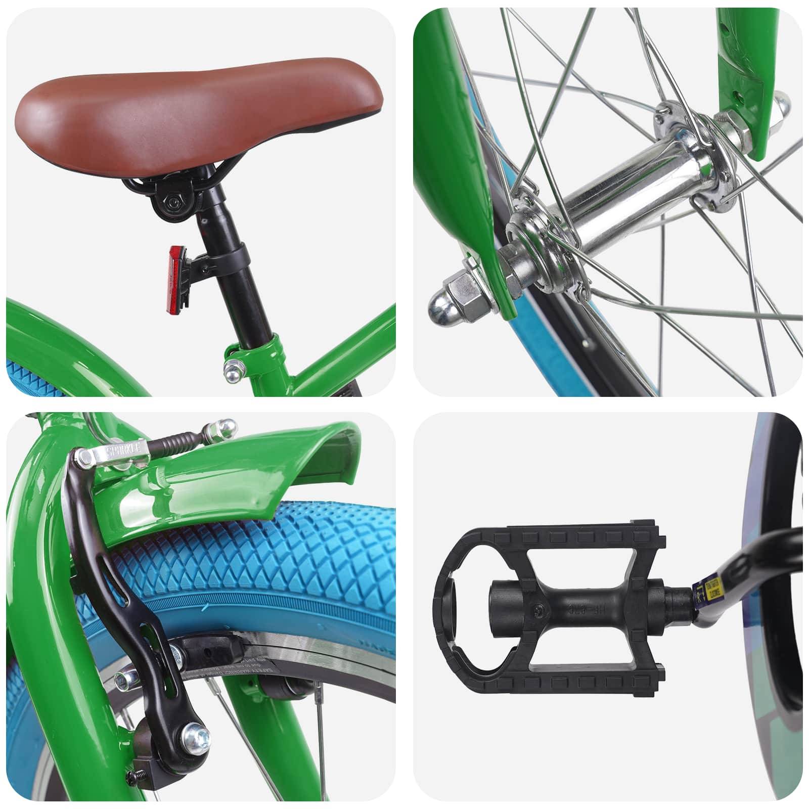 vidaXL Kinderfahrrad 18 Zoll für 5-7 Jahre alt Grün
