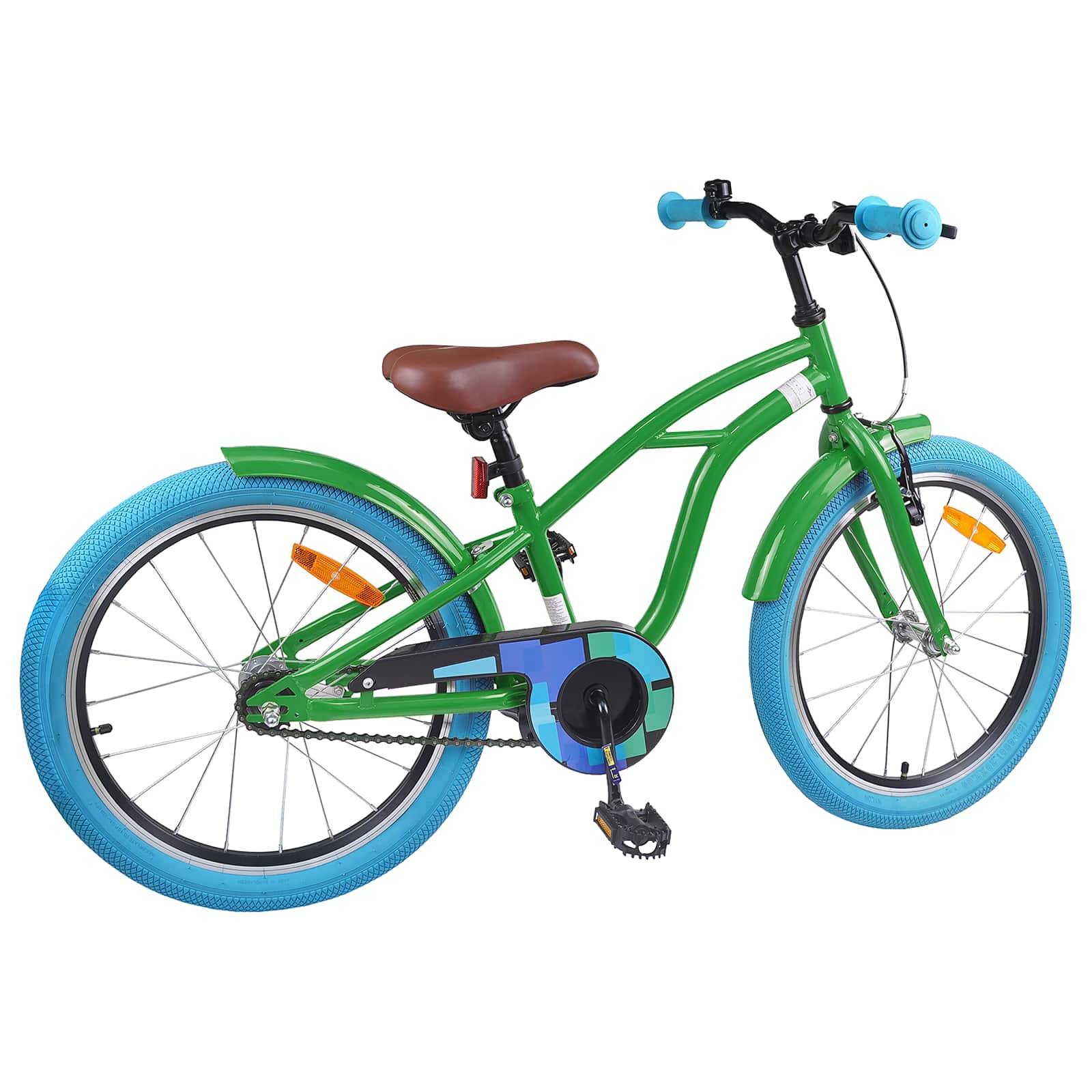 vidaXL Kinderfahrrad 18 Zoll für 5-7 Jahre alt Grün