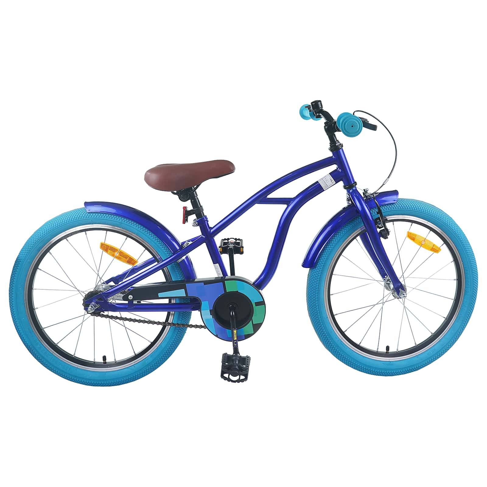vidaXL Kinderfahrrad 18 Zoll für 5-7 Jahre alt Dunkelblau