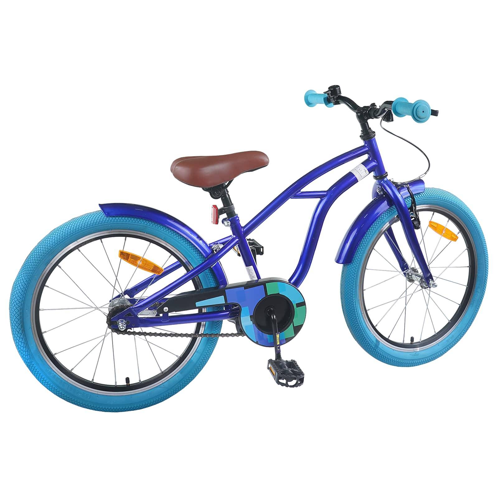 vidaXL Kinderfahrrad 18 Zoll für 5-7 Jahre alt Dunkelblau