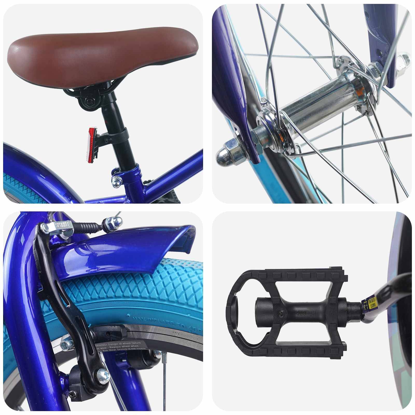vidaXL Kinderfahrrad 18 Zoll für 5-7 Jahre alt Dunkelblau