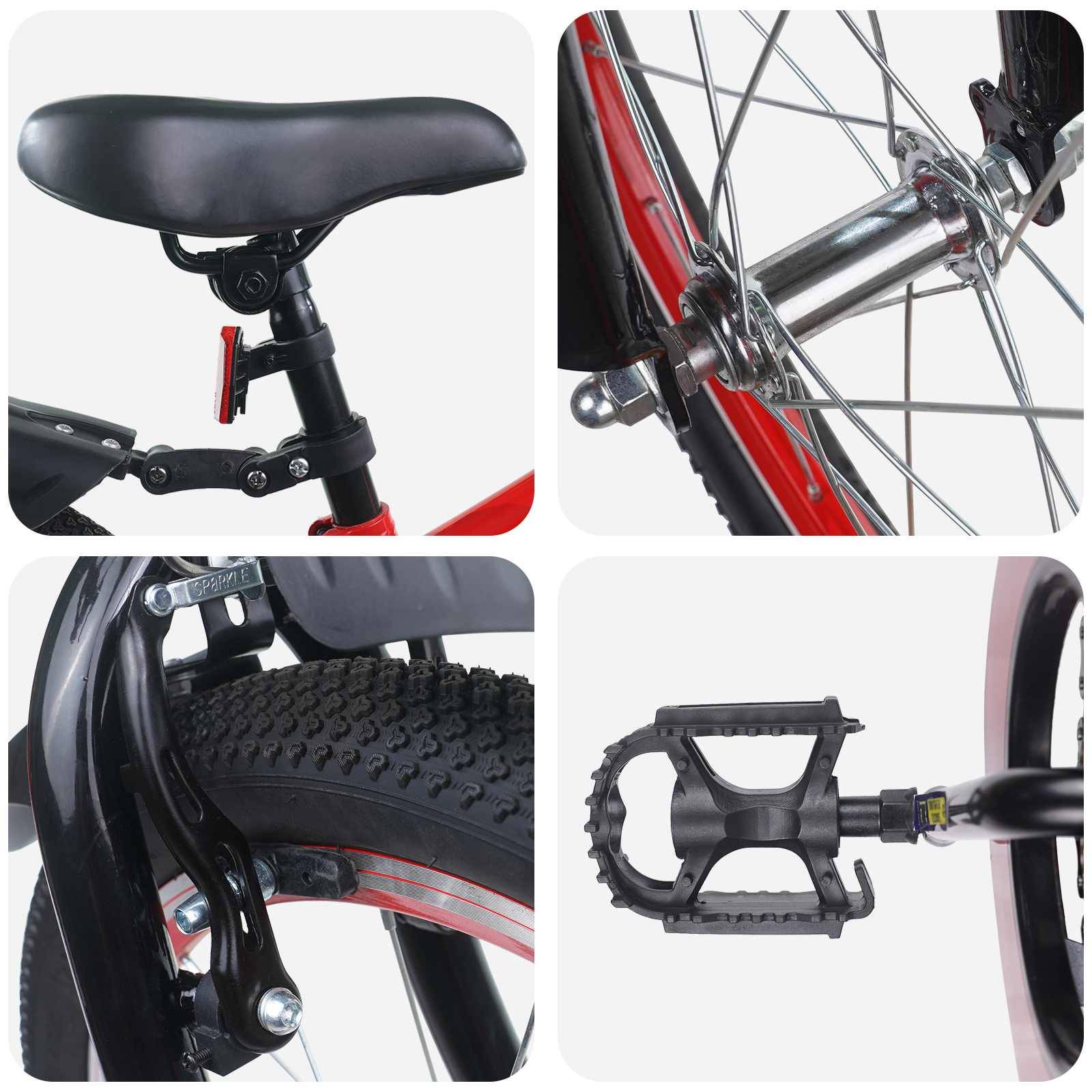 vidaXL Kinderfahrrad 22 Zoll für 7-12 Jahre alt Rot Schwarz