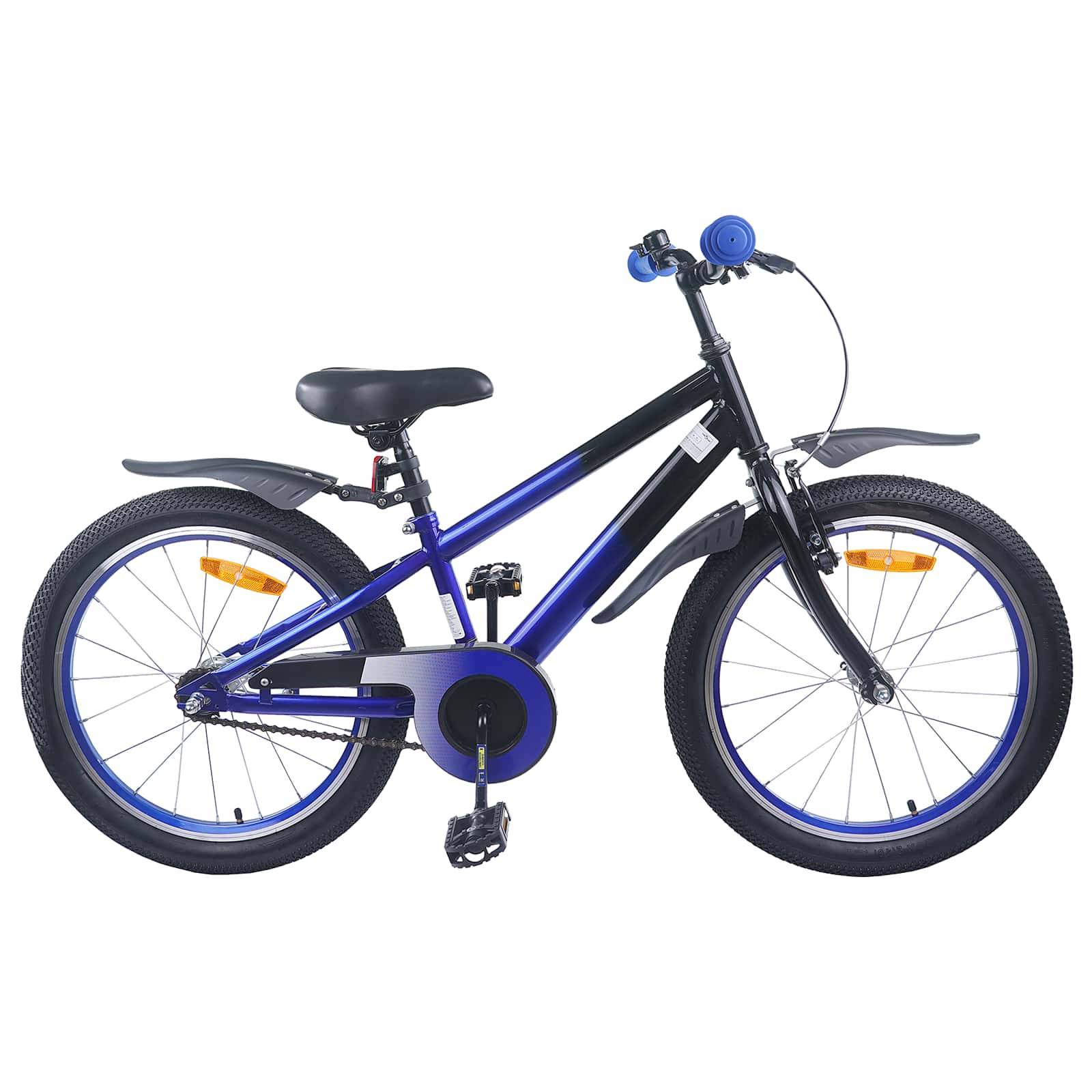 vidaXL Kinderfahrrad 18 Zoll für 5-7 Jahre alt Blau Schwarz