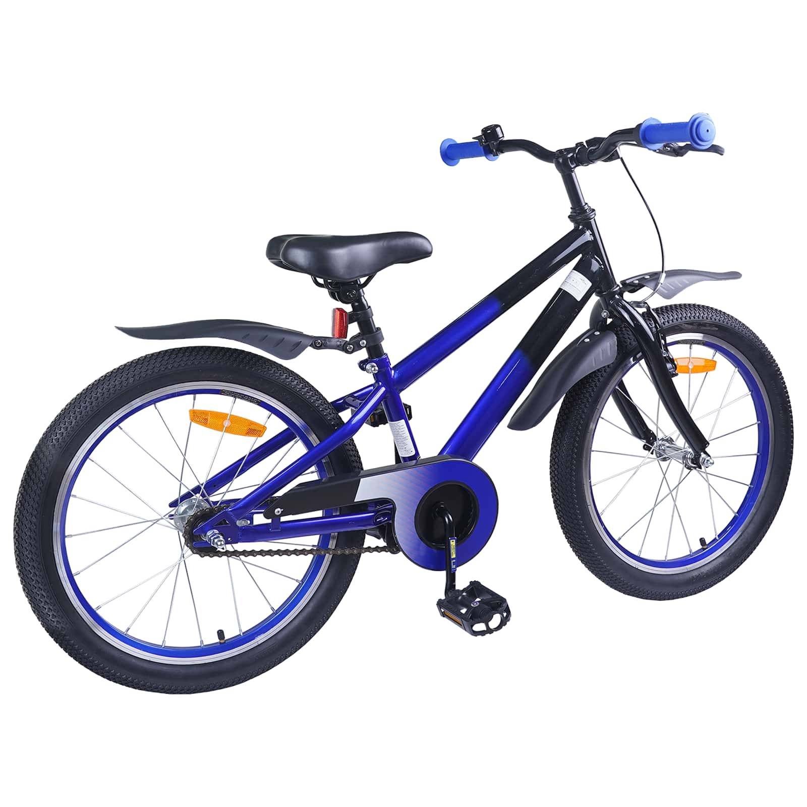 vidaXL Kinderfahrrad 18 Zoll für 5-7 Jahre alt Blau Schwarz