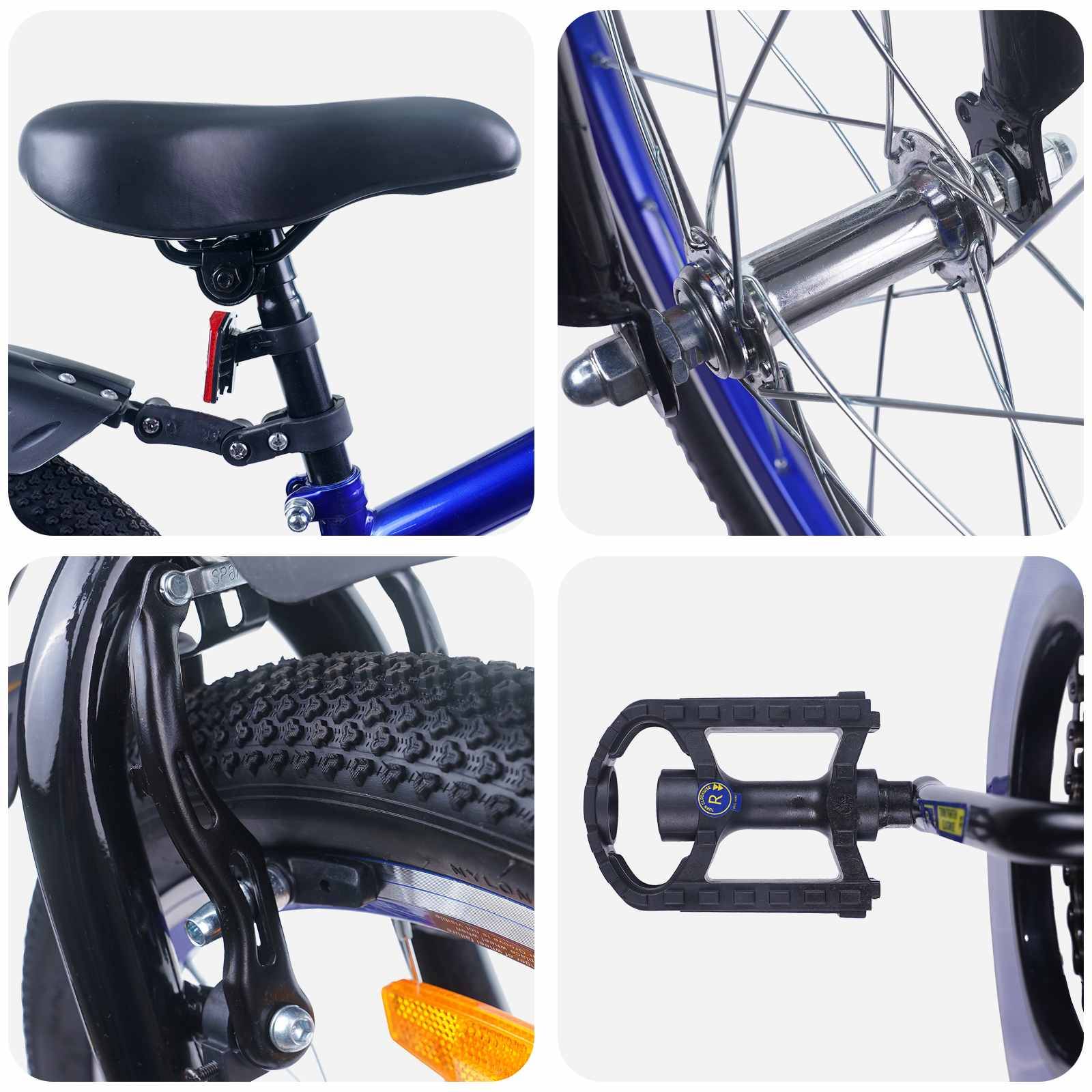 vidaXL Kinderfahrrad 18 Zoll für 5-7 Jahre alt Blau Schwarz