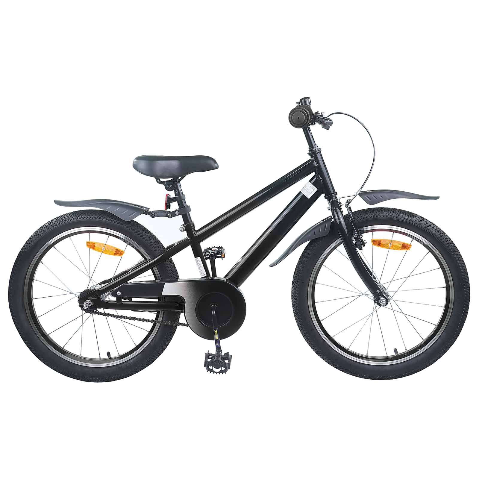 vidaXL Kinderfahrrad 18 Zoll für 5-7 Jahre alt Schwarz