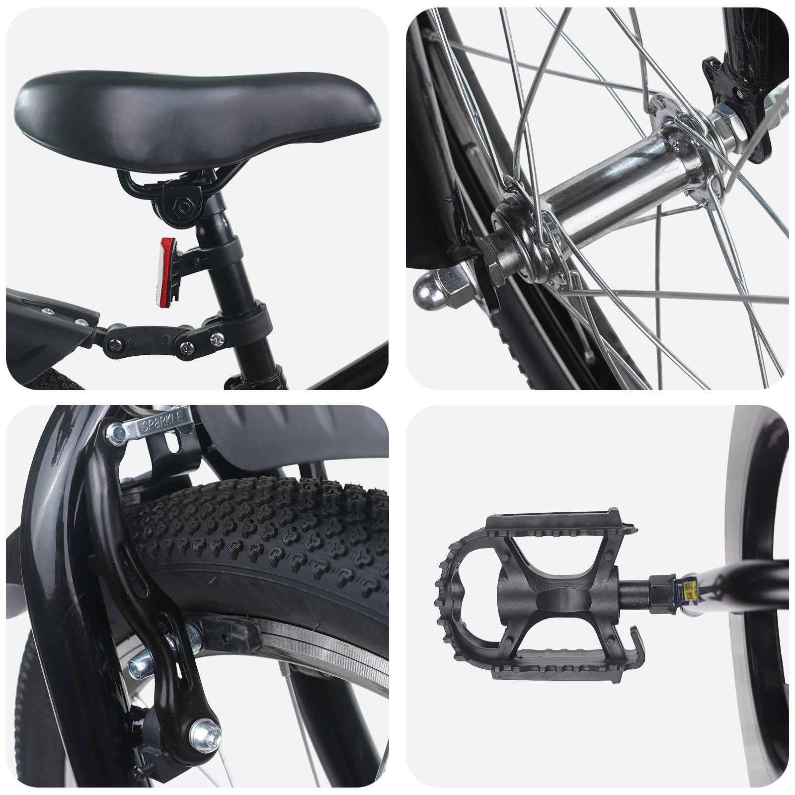 vidaXL Kinderfahrrad 18 Zoll für 5-7 Jahre alt Schwarz