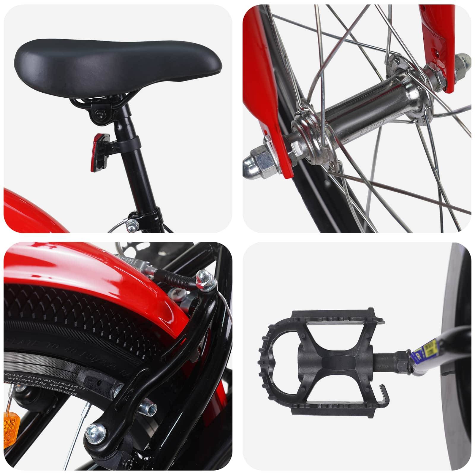 vidaXL Kinderfahrrad 22 Zoll für 7-12 Jahre alt Schwarz Rot
