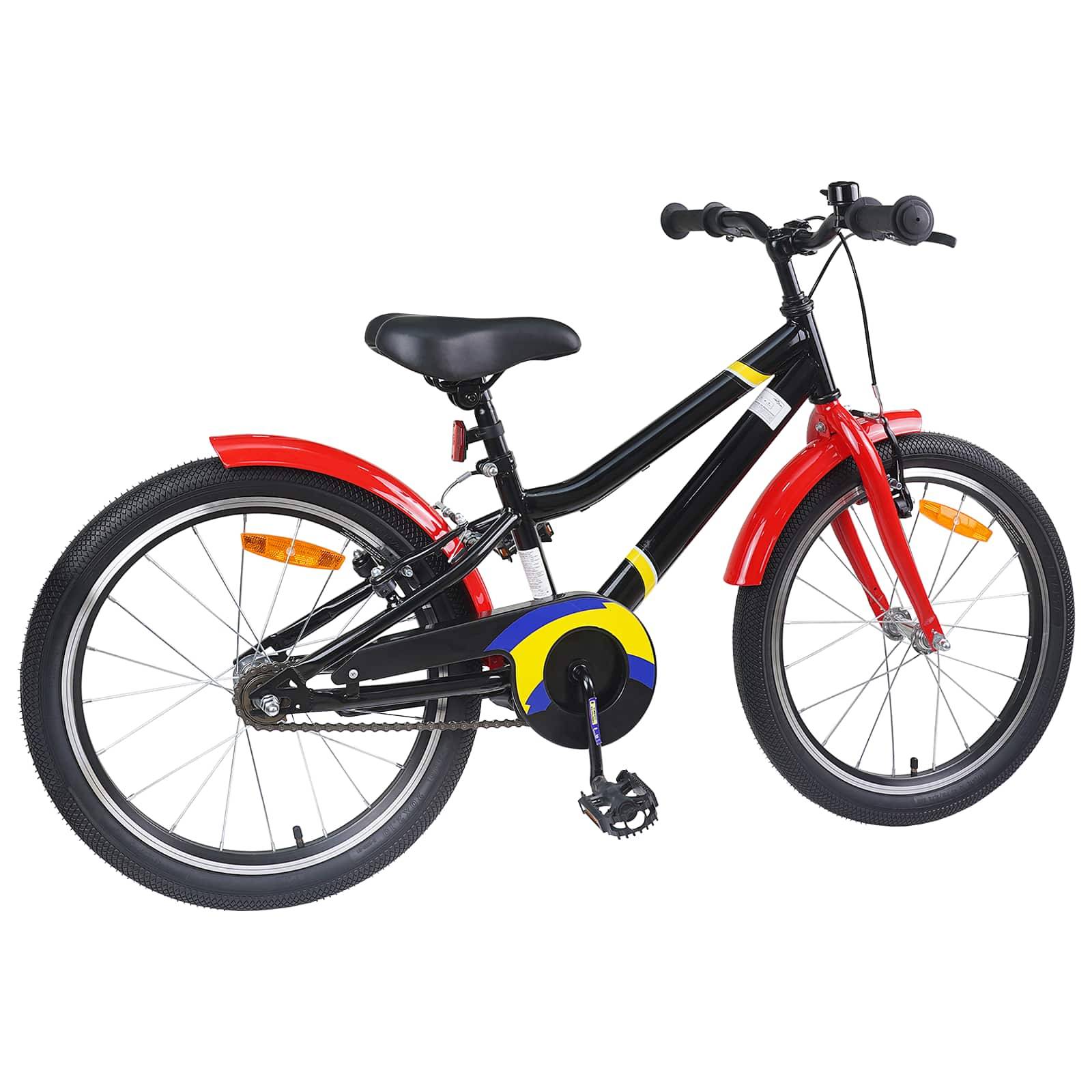 vidaXL Kinderfahrrad 22 Zoll für 7-12 Jahre alt Schwarz Rot