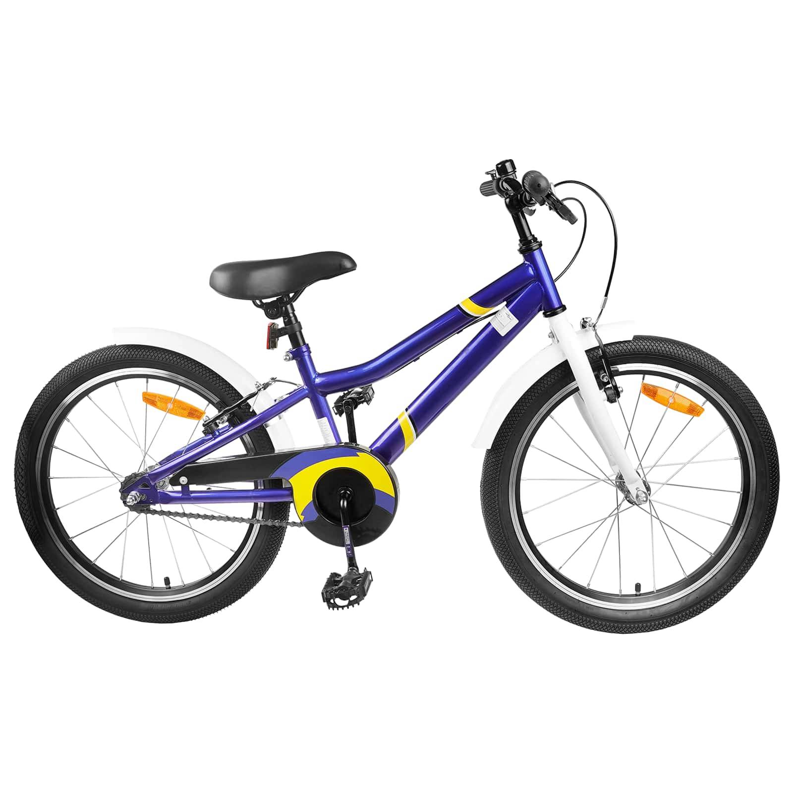 vidaXL Kinderfahrrad 18 Zoll für 5-7 Jahre alt Blau Weiß