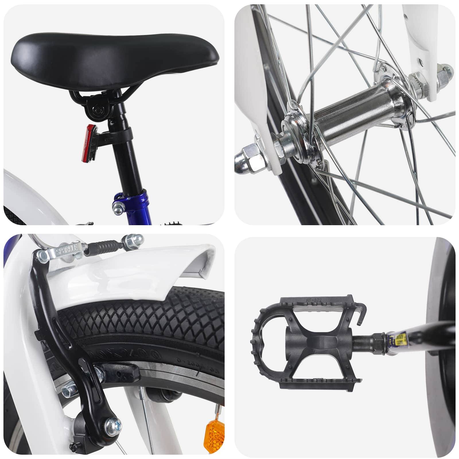 vidaXL Kinderfahrrad 24 Zoll für 8-12 Jahre alt Blau Weiß