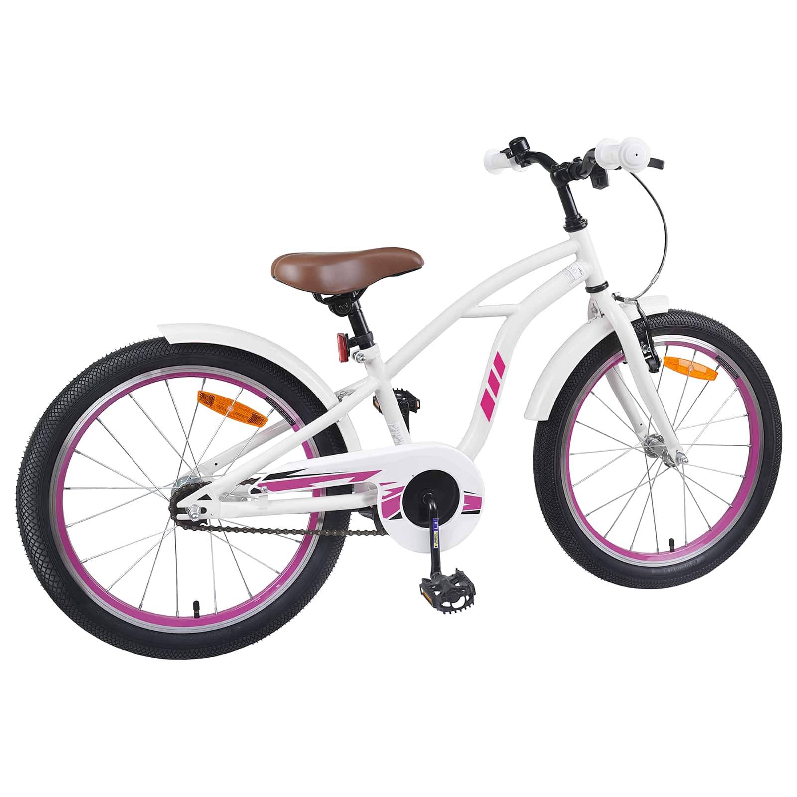 vidaXL Kinderfahrrad 18 Zoll für 5-7 Jahre alt Weiß