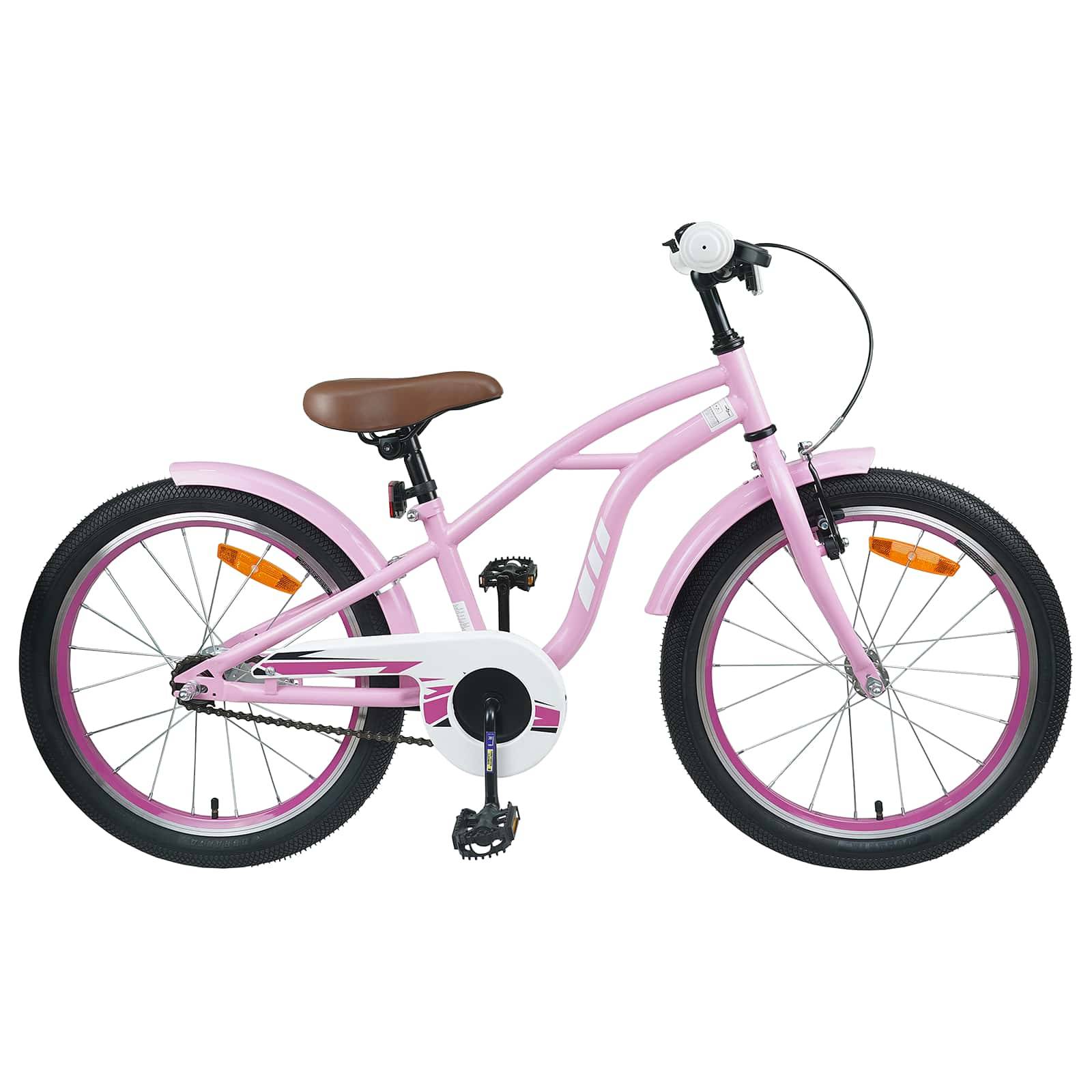 vidaXL Kinderfahrrad 18 Zoll für 5-7 Jahre alt Hellrosa