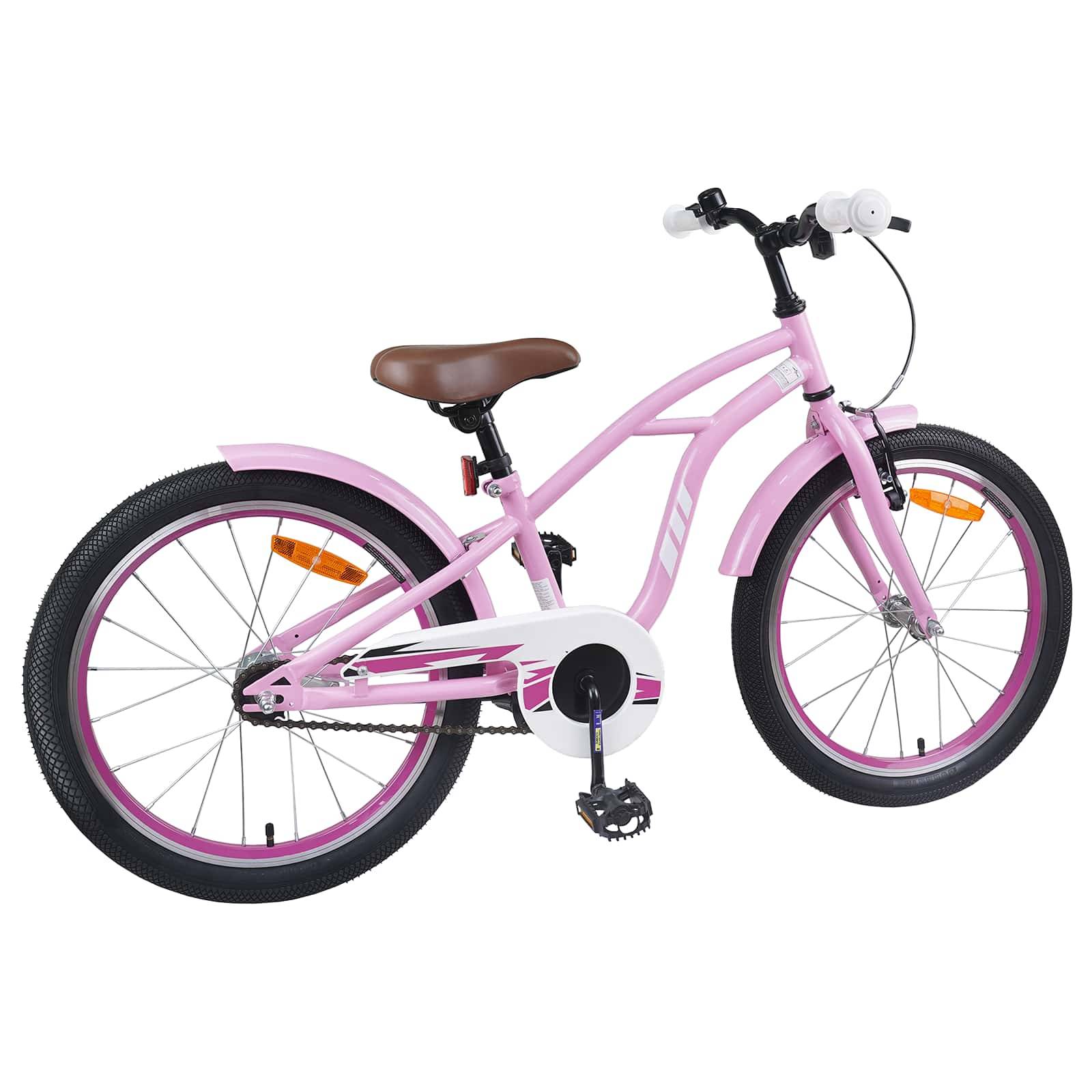 vidaXL Kinderfahrrad 18 Zoll für 5-7 Jahre alt Hellrosa