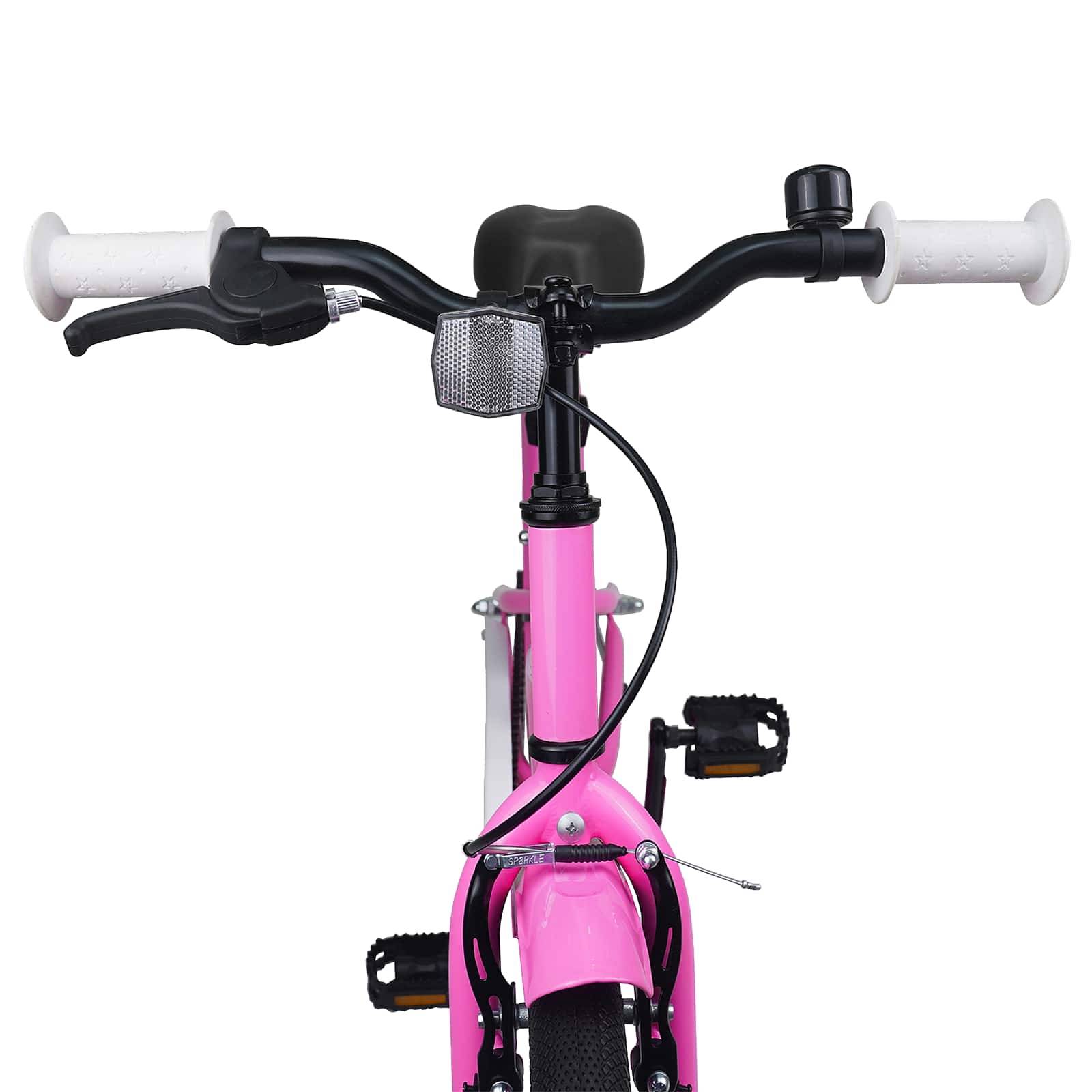 vidaXL Kinderfahrrad 18 Zoll für 5-7 Jahre alt Dunkelrosa