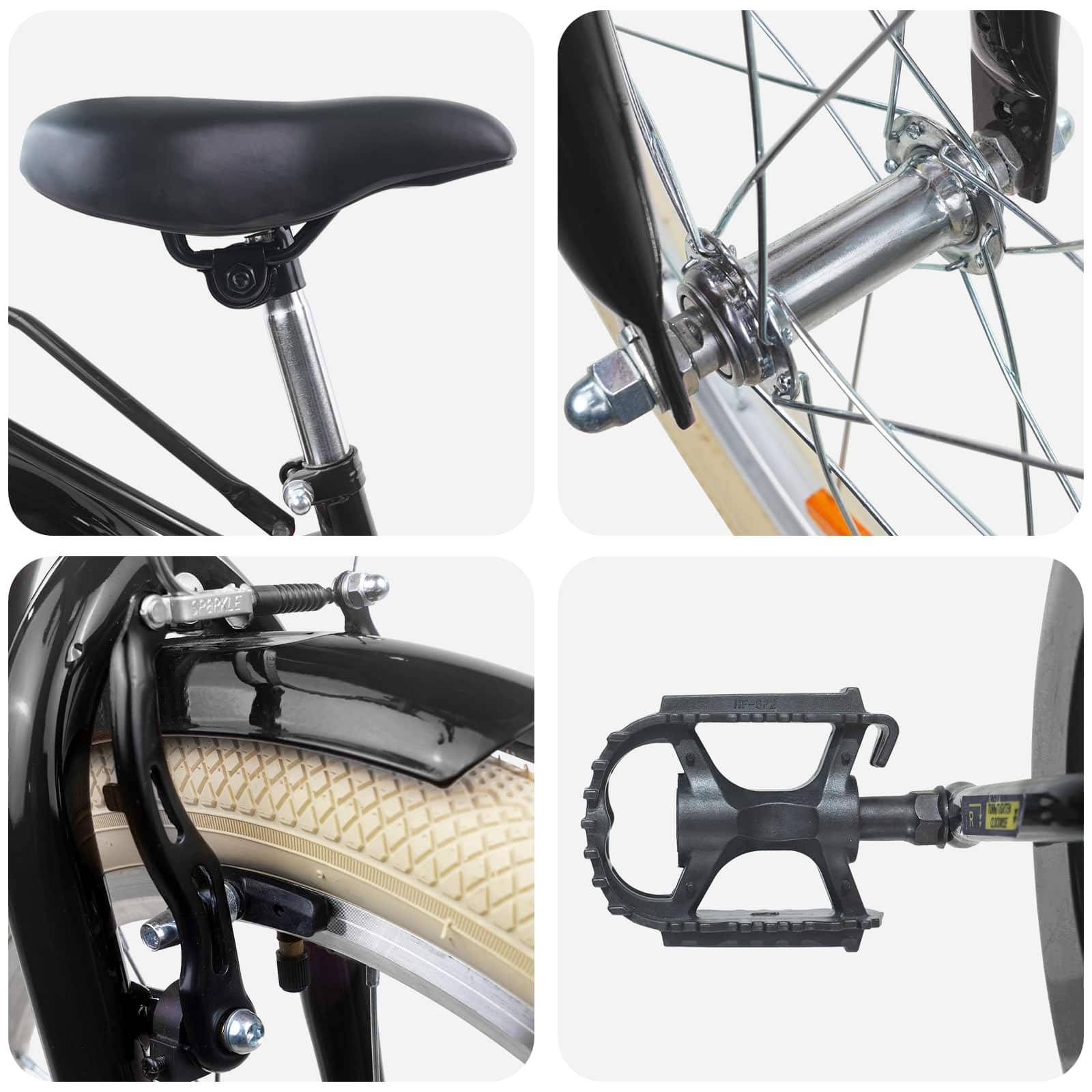 vidaXL Kinderfahrrad 20 Zoll für 6-11 Jahre alt Schwarz