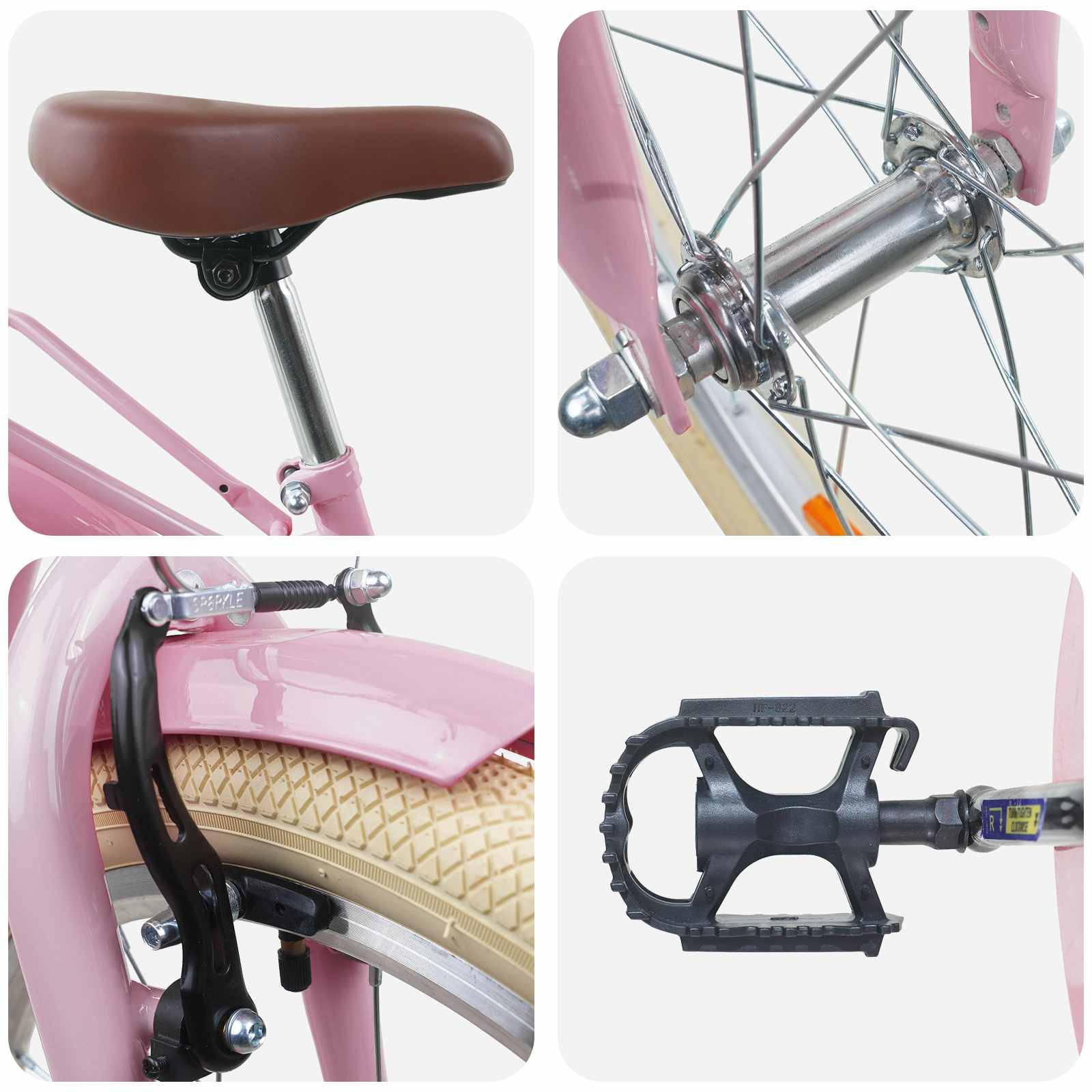 vidaXL Kinderfahrrad 20 Zoll für 6-11 Jahre alt Hellrosa