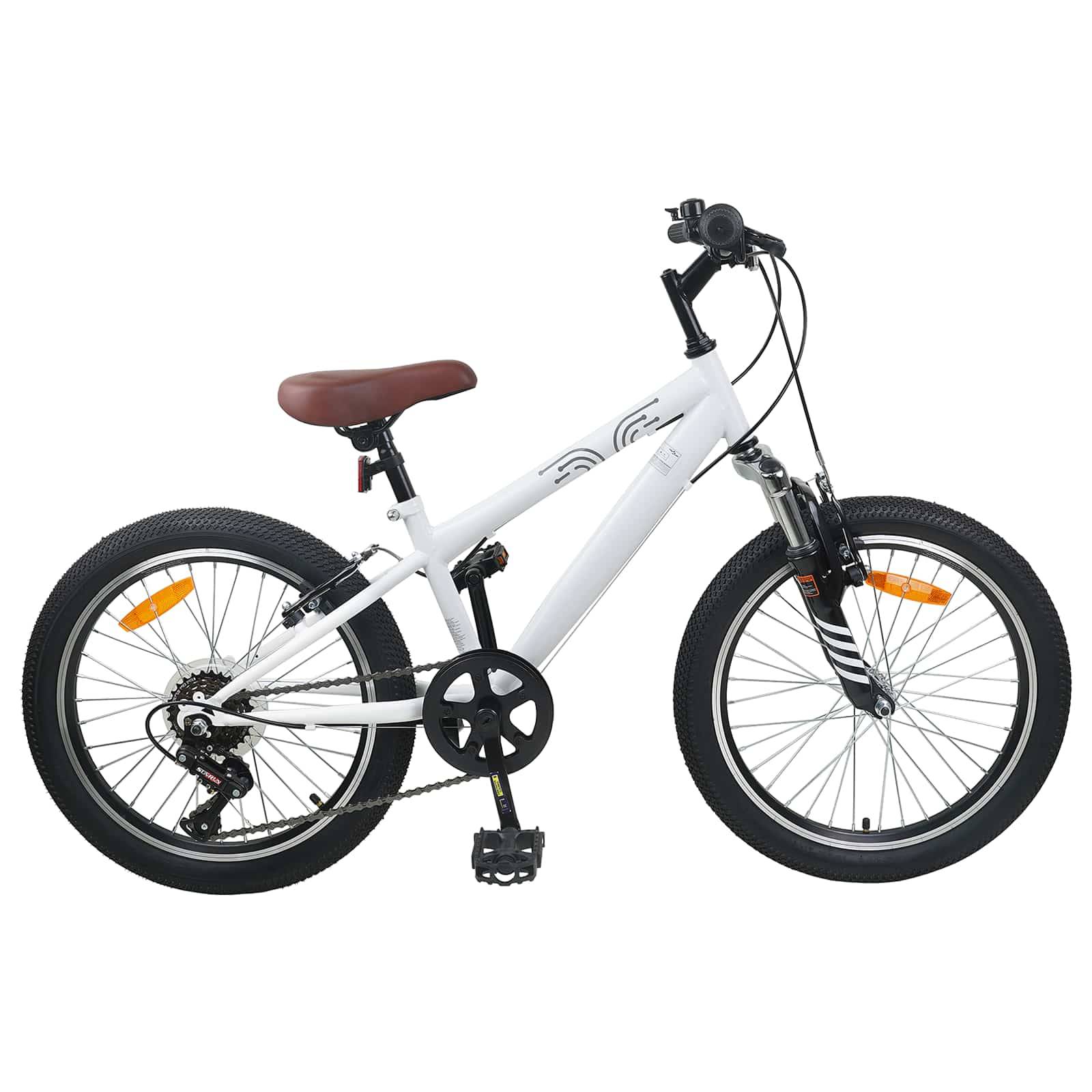 vidaXL Mountainbike 20 Zoll 6-Gang für Kinder von 5 bis 8 Jahren Weiß