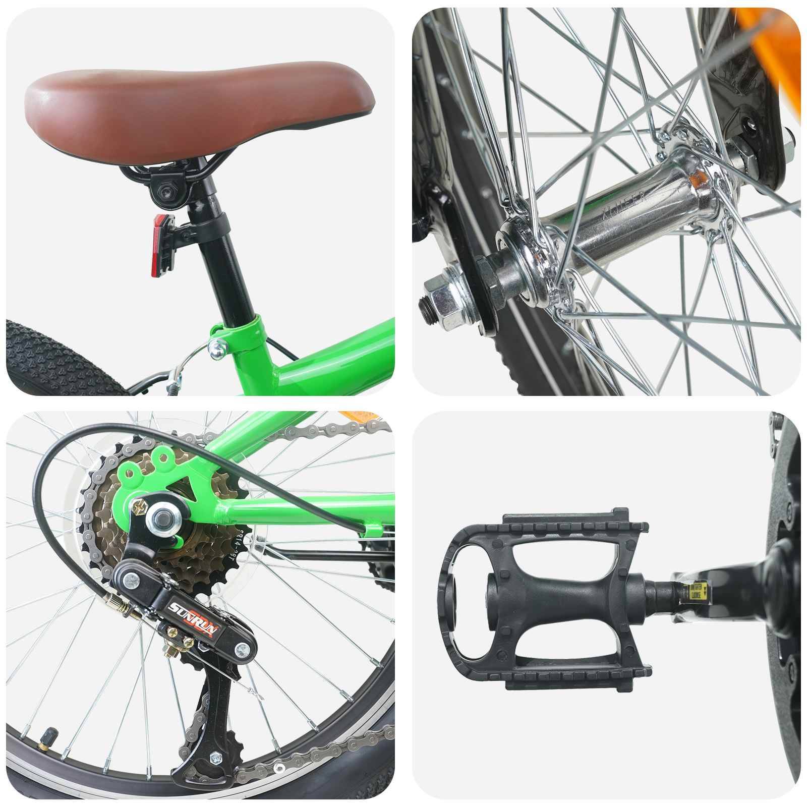 vidaXL Mountainbike 20 Zoll 6-Speed für 5-8 Jahre alt Grün