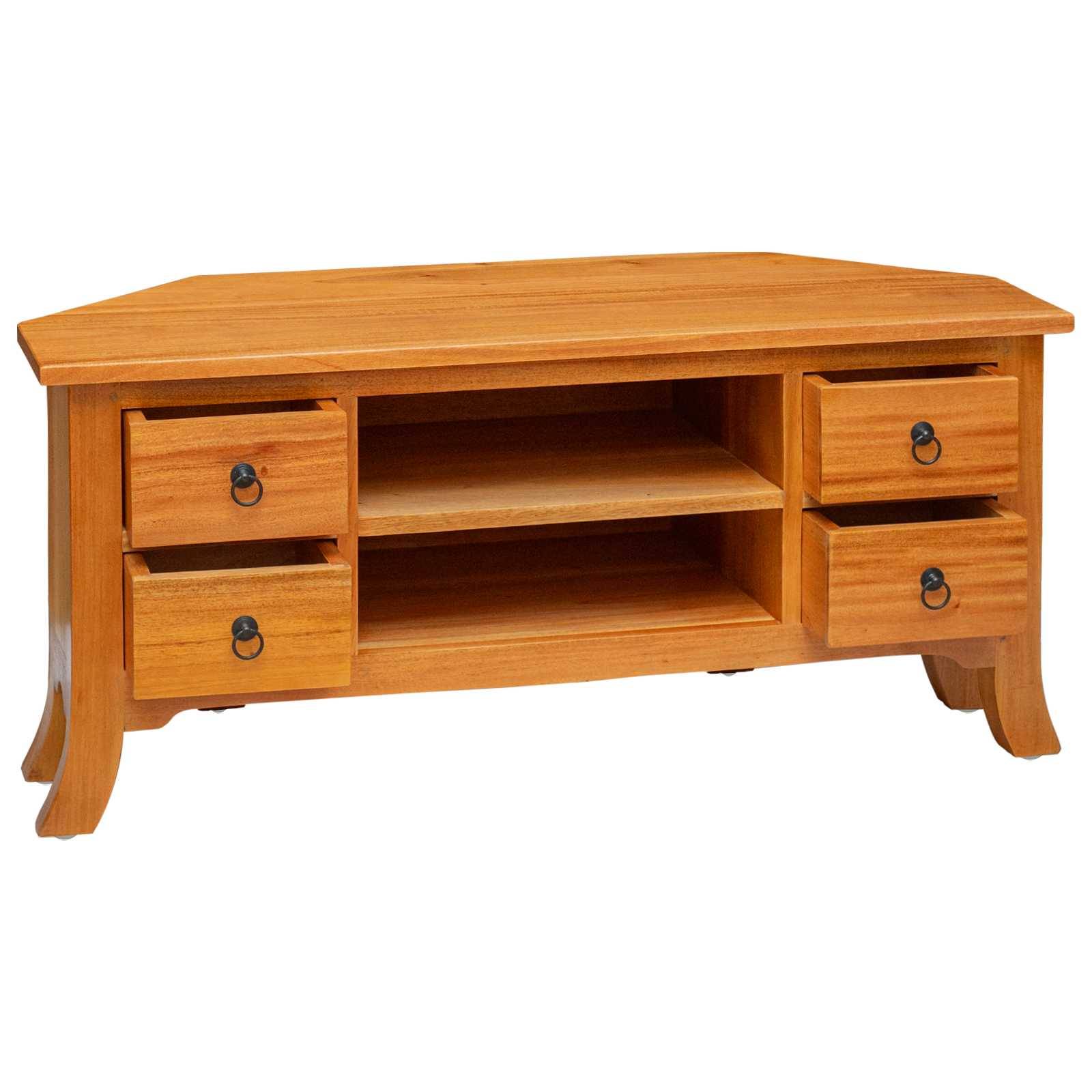 vidaXL TV-Schränk Natur 100 x 40,5 x 46 cm Massives Mahagoni Holz