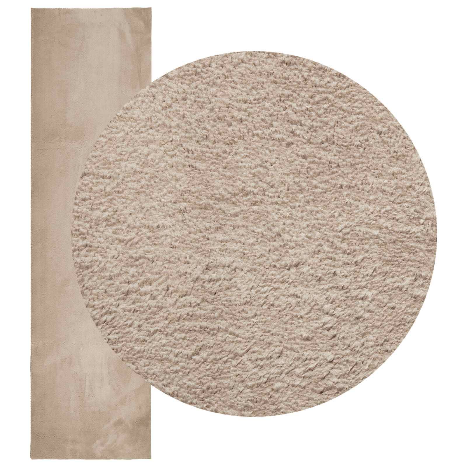 vidaXL Mittlerer Flor weicher und waschbarer Teppich HUARTE Sand