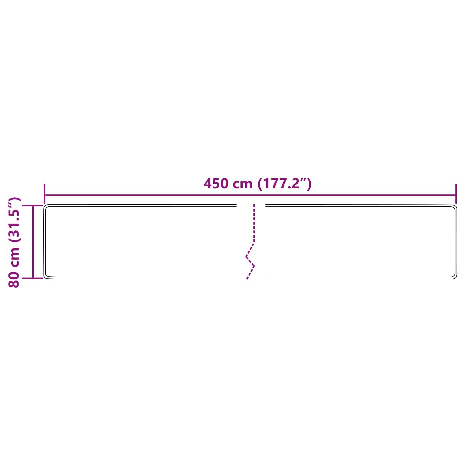 vidaXL Teppichläufer MARSA Creme 80 x 450 cm Polyester und PVC