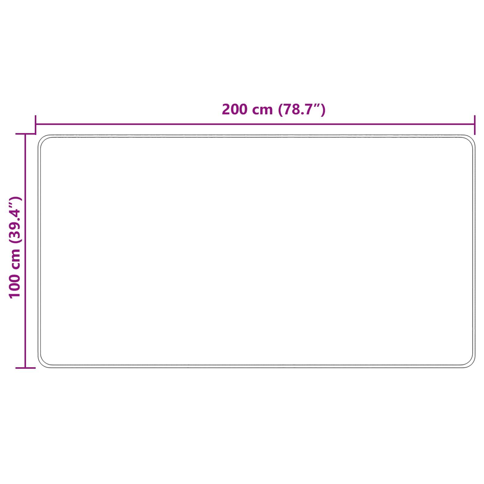 Rechteck mit beschrifteten Abmessungen: 200 cm (78,7