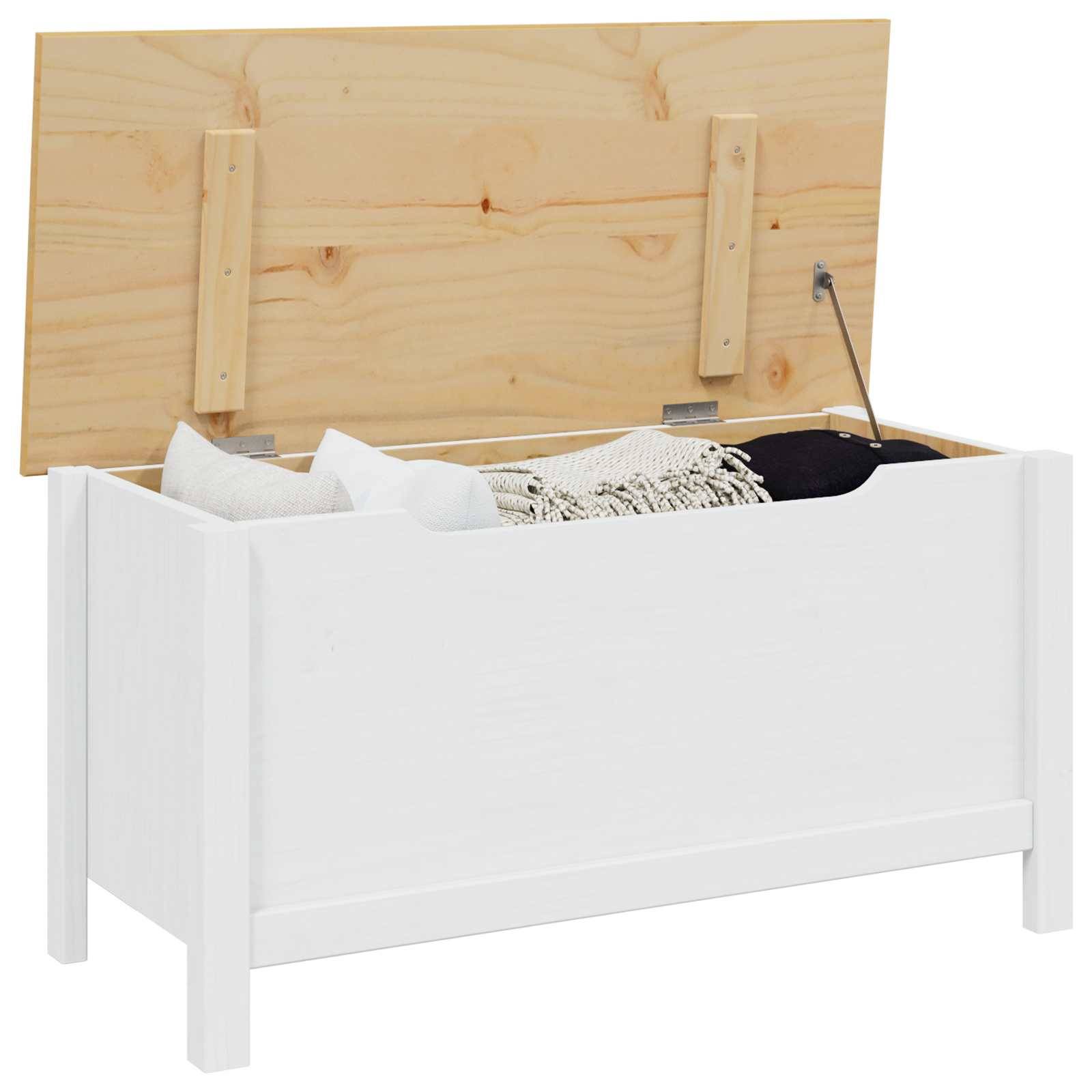 vidaXL Aufbewahrungsbox HILL Weiß und Honigbraun 90 x 40 x 45 cm