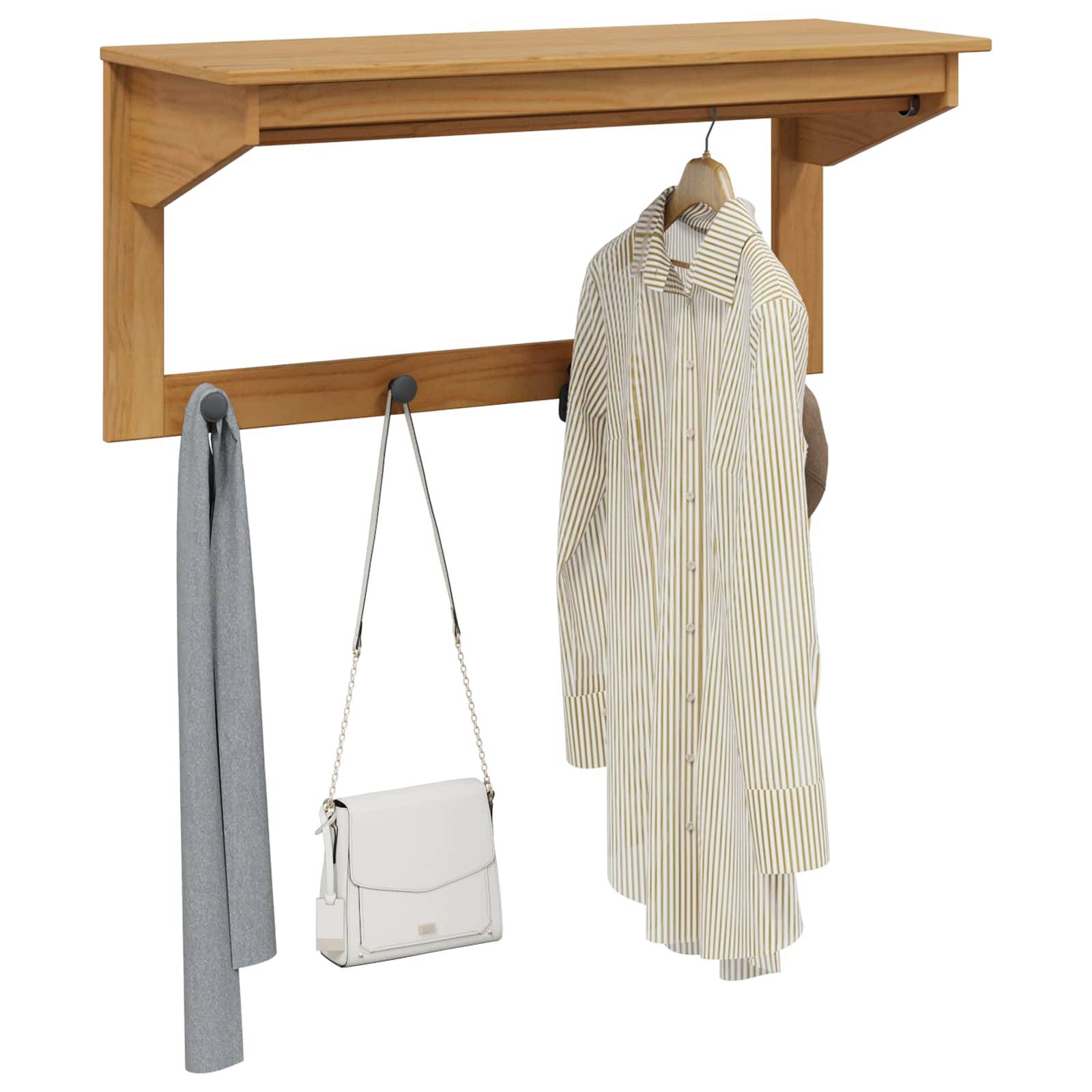 vidaXL Garderobenständer HILL Honigbraun 90 x 35 x 41,5 cm