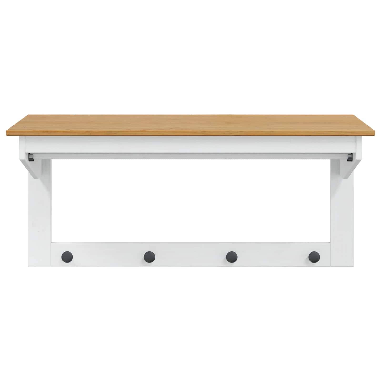 vidaXL Garderobenständer HILL Weiß und Honigbraun 90 x 35 x 41,5 cm