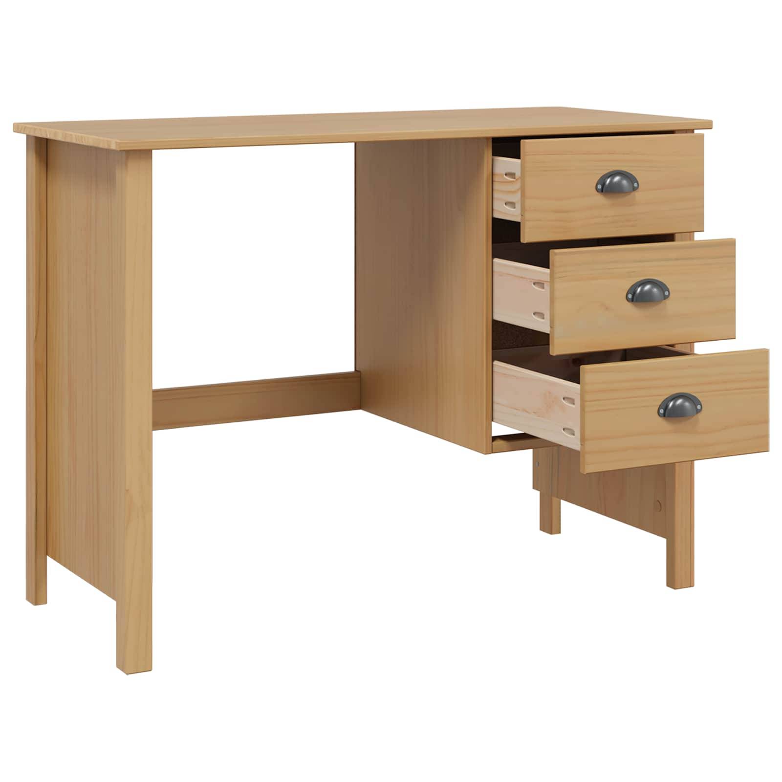 vidaXL Schreibtisch mit Schubladen HILL Honigbraun 100 x 45 x 74 cm