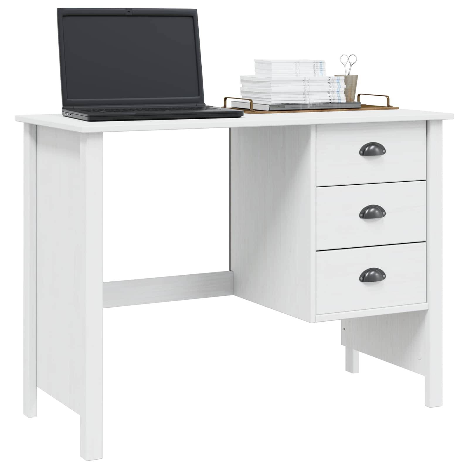 vidaXL Schreibtisch mit Schubladen HILL Weiß 100 x 45 x 74 cm