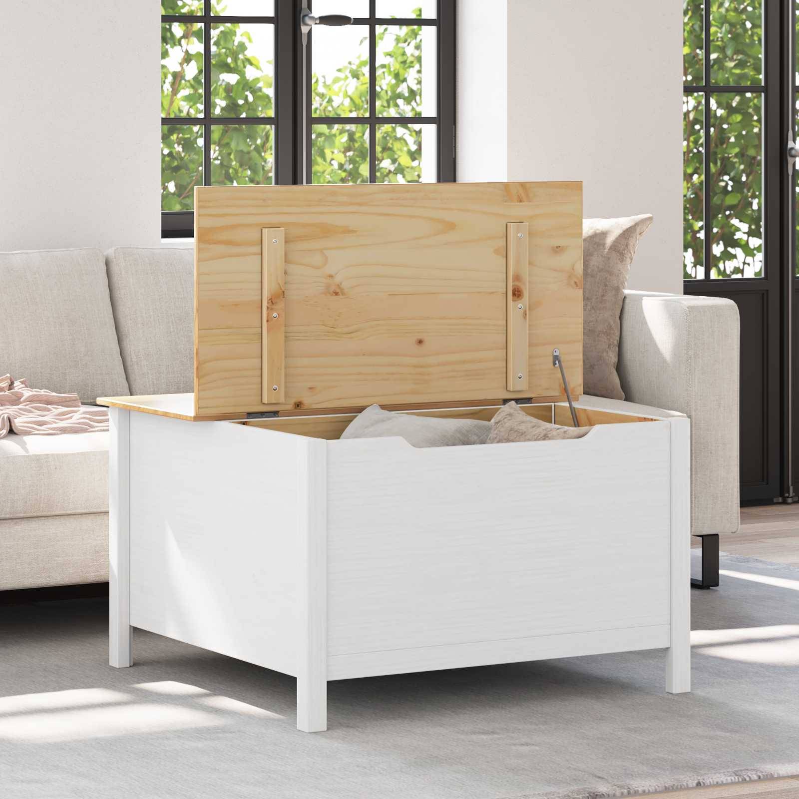 vidaXL Couchtisch HILL Weiß und Honigbraun 79,5 x 79,5 x 49 cm