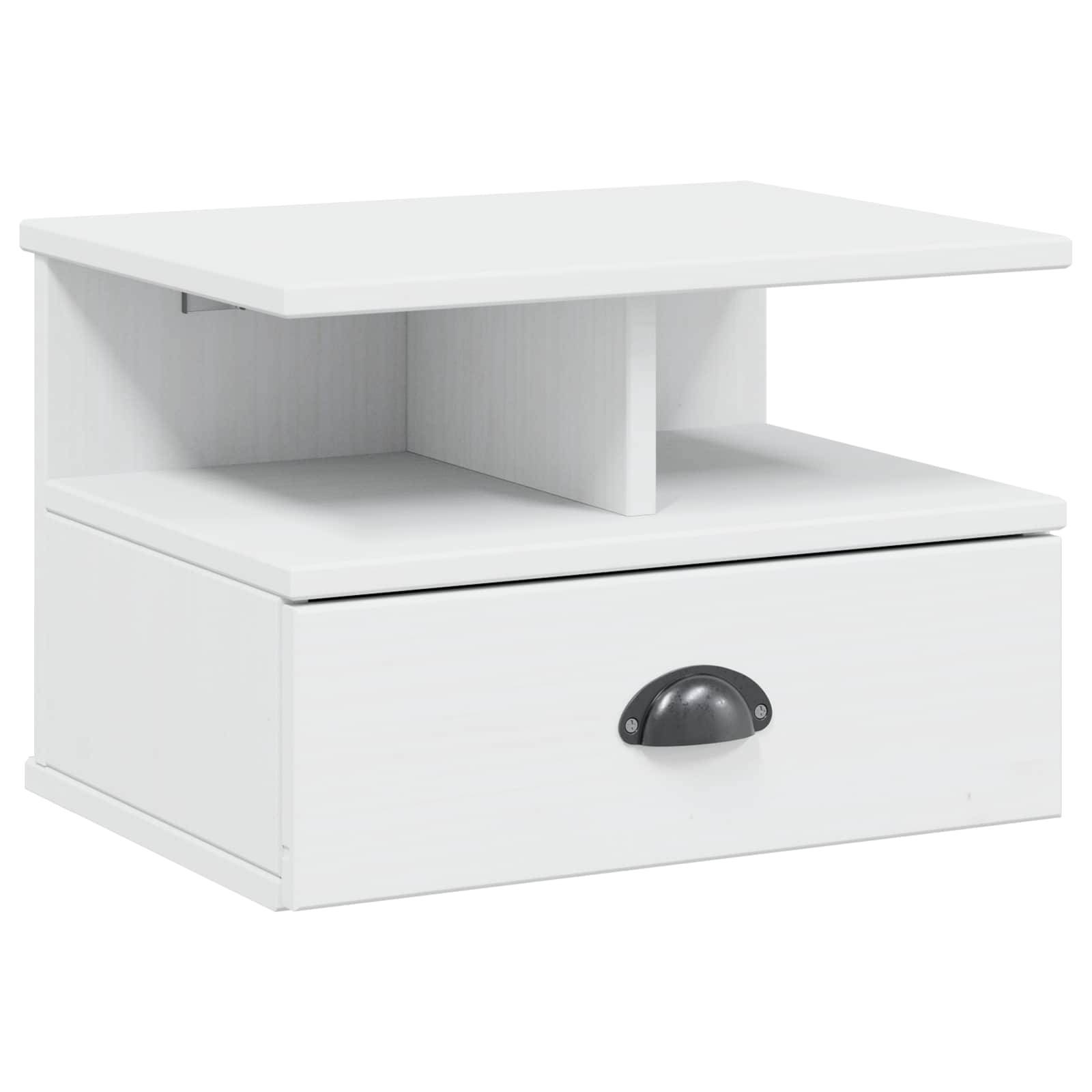 vidaXL Nachttisch HILL Weiß 40 x 31 x 27 cm Massives Kiefernholz
