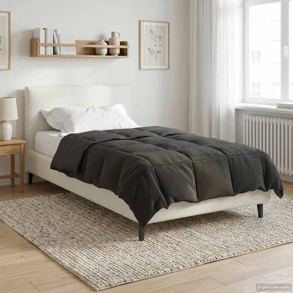 vidaXL Sommerdecke Gepolstert Anthrazit 140 x 220 cm Mikrofaser