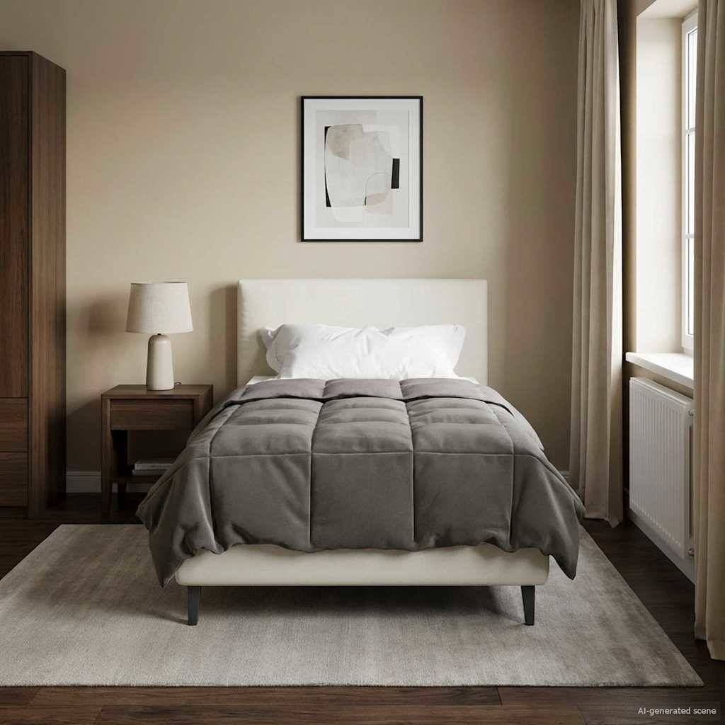 vidaXL Sommerdecke Gepolstert Hellgrau 135 x 200 cm Mikrofaser