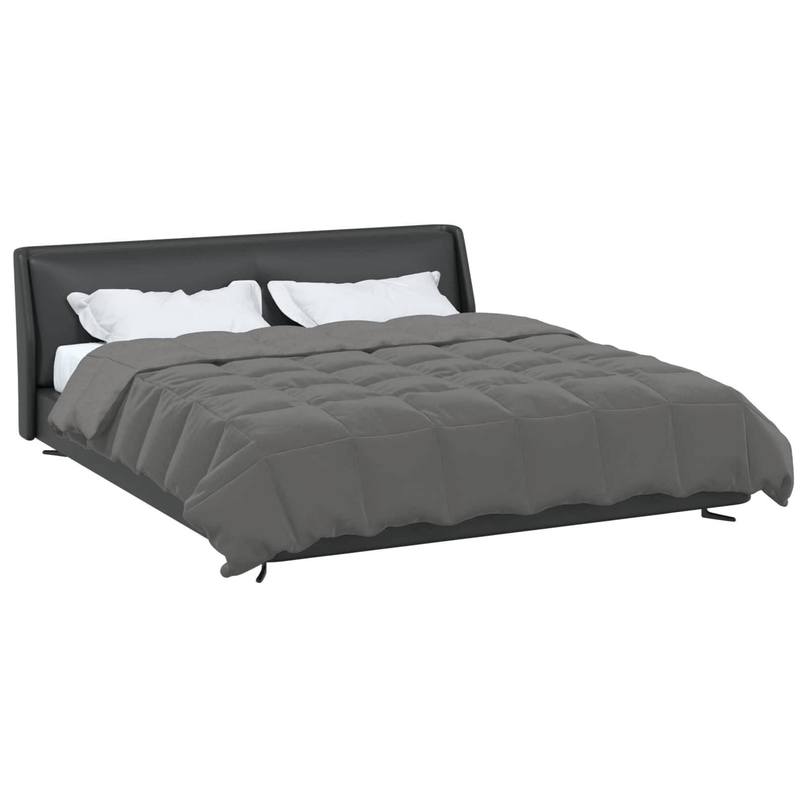 vidaXL Ganzjahresbettdecke Gepolstert Hellgrau 240 x 260 cm Mikrofaser