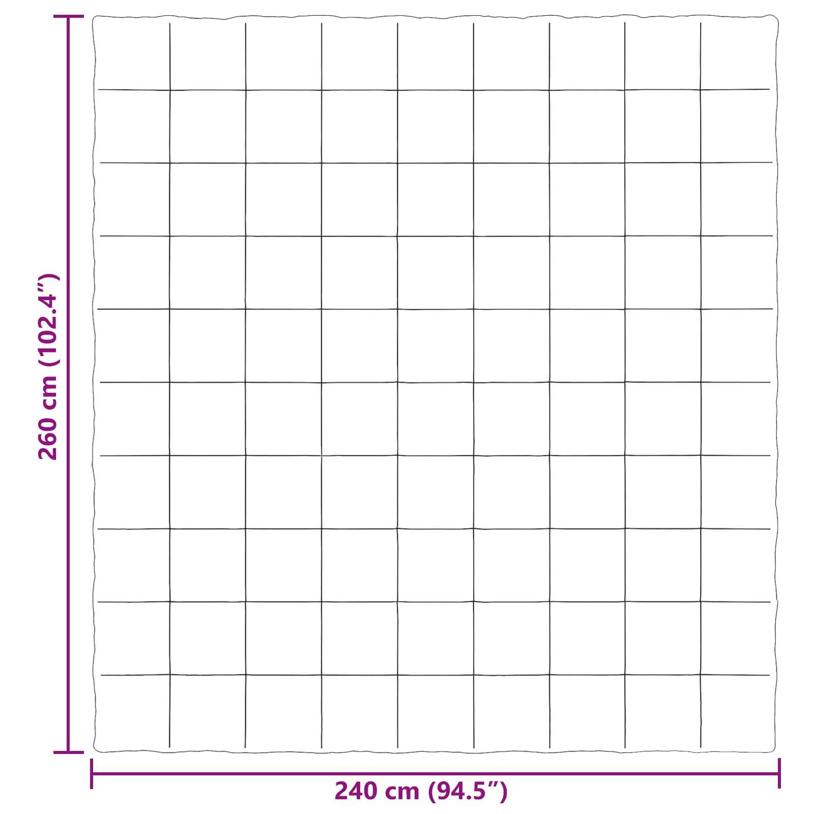 vidaXL Ganzjahresbettdecke Gepolstert Hellgrau 240 x 260 cm Mikrofaser