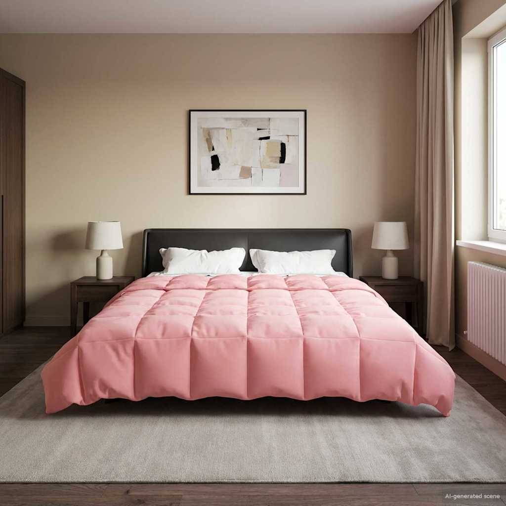 vidaXL Sommerdecke Gepolstert Rosa 200 x 220 cm Mikrofaser