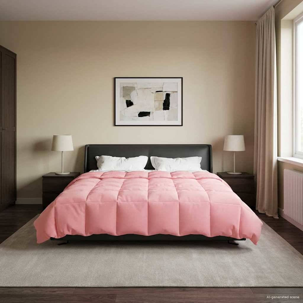 vidaXL Sommerdecke Gepolstert Rosa 220 x 260 cm Mikrofaser