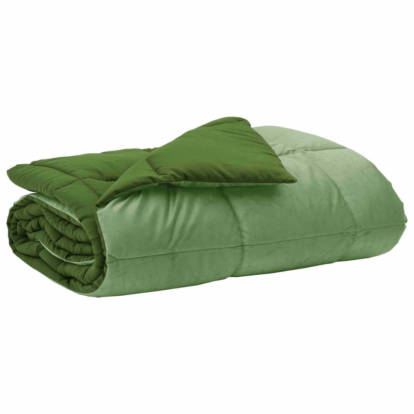 vidaXL Ganzjahresbettdecke Gepolstert Grün 140 x 200 cm Mikrofaser