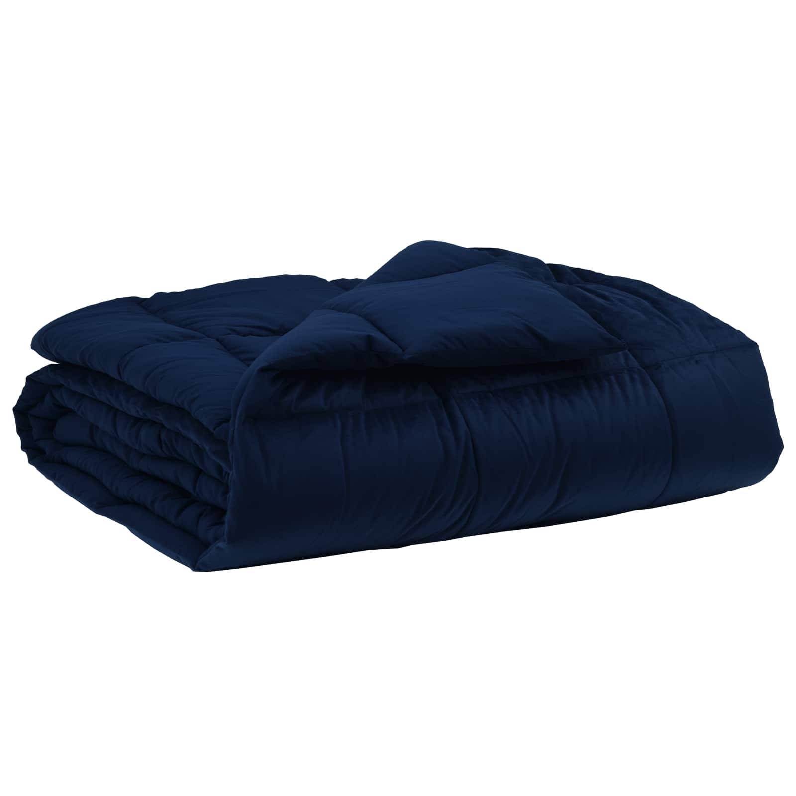 vidaXL Sommerdecke Gepolstert Dunkelblau 220 x 240 cm Mikrofaser