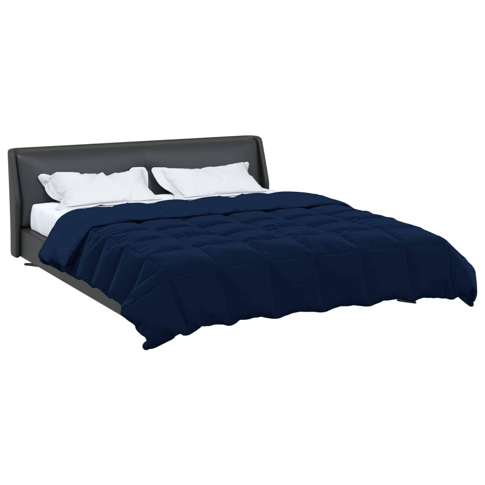 vidaXL Sommerdecke Gepolstert Dunkelblau 220 x 240 cm Mikrofaser